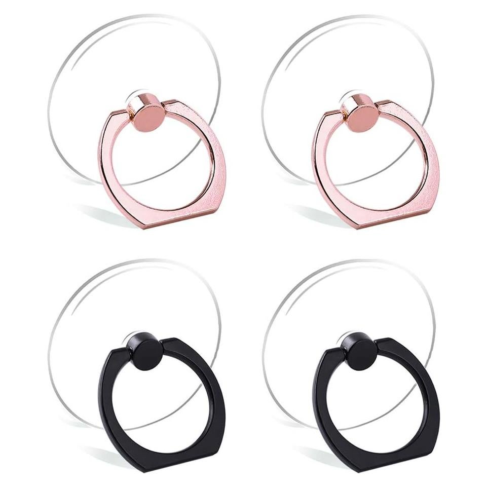 Soporte para anillo de teléfono Exoer, 4 unidades, rotación 360°