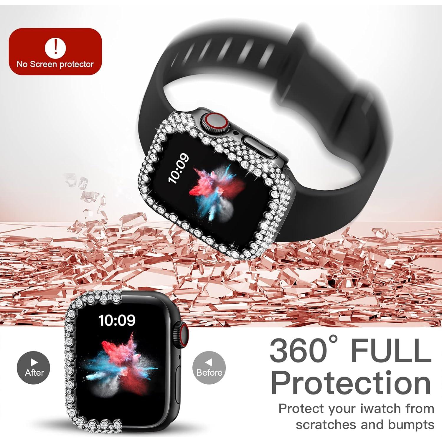 Funda Brillante HEARTBOOM para Apple Watch 38mm Negro