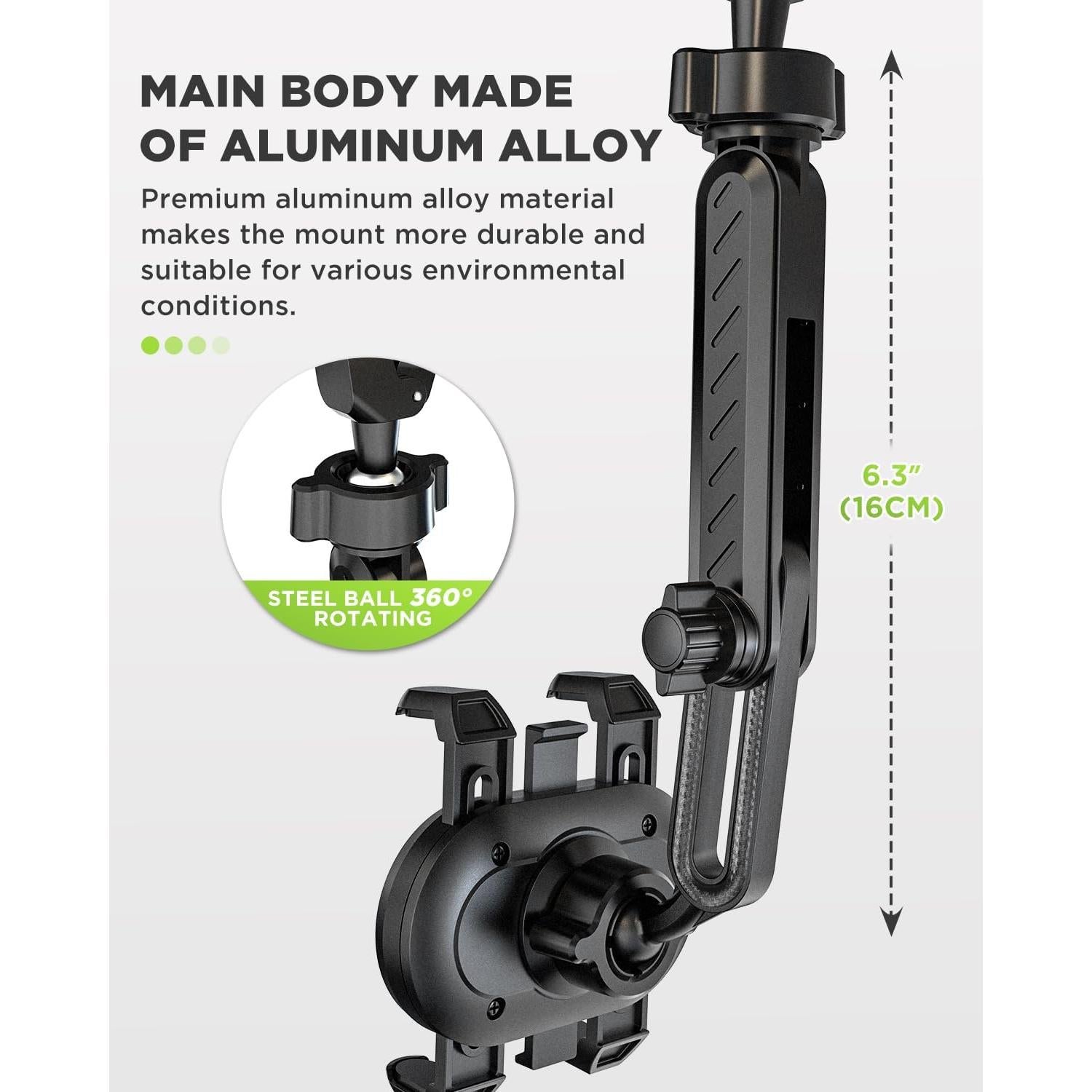 Soporte para Teléfono en Espejo Retrovisor IPOW Negro Ajustable