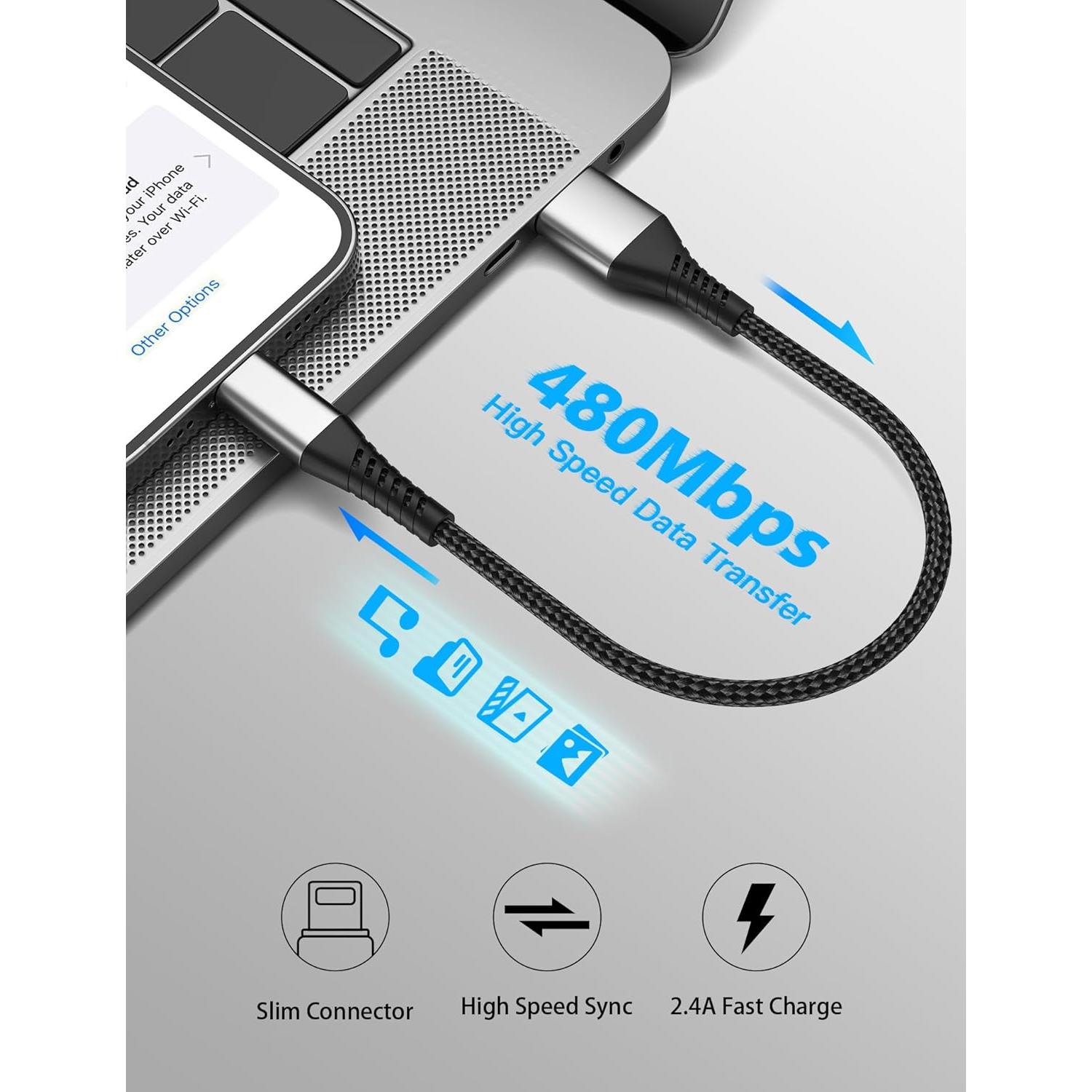 Cable de carga rápida Umefly USB A a Lightning 0.5FT 3Pack