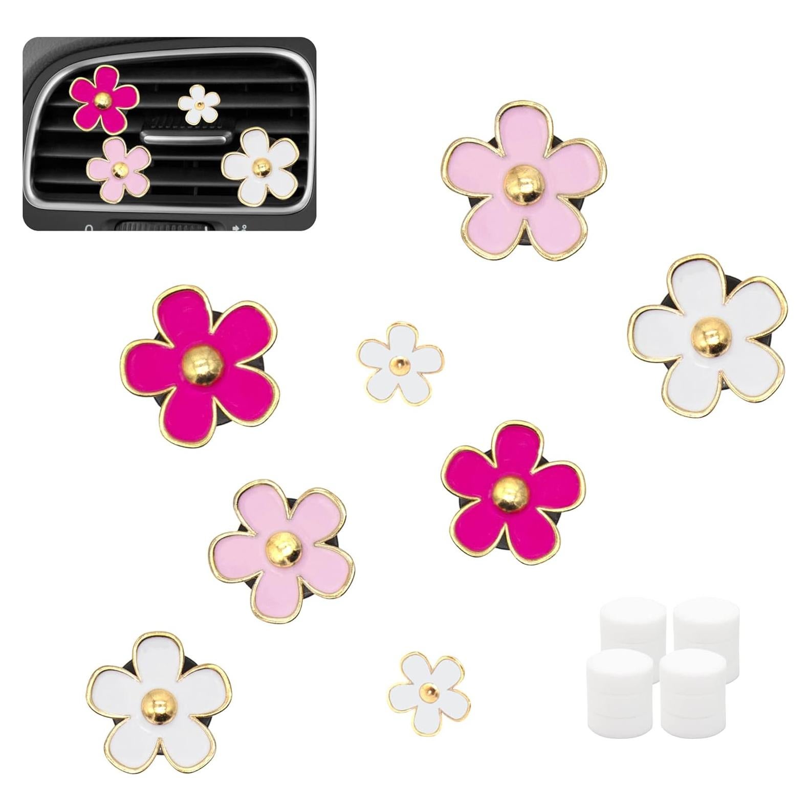 Clips de Ventilación para Auto Acantha 8pcs Flores Margarita