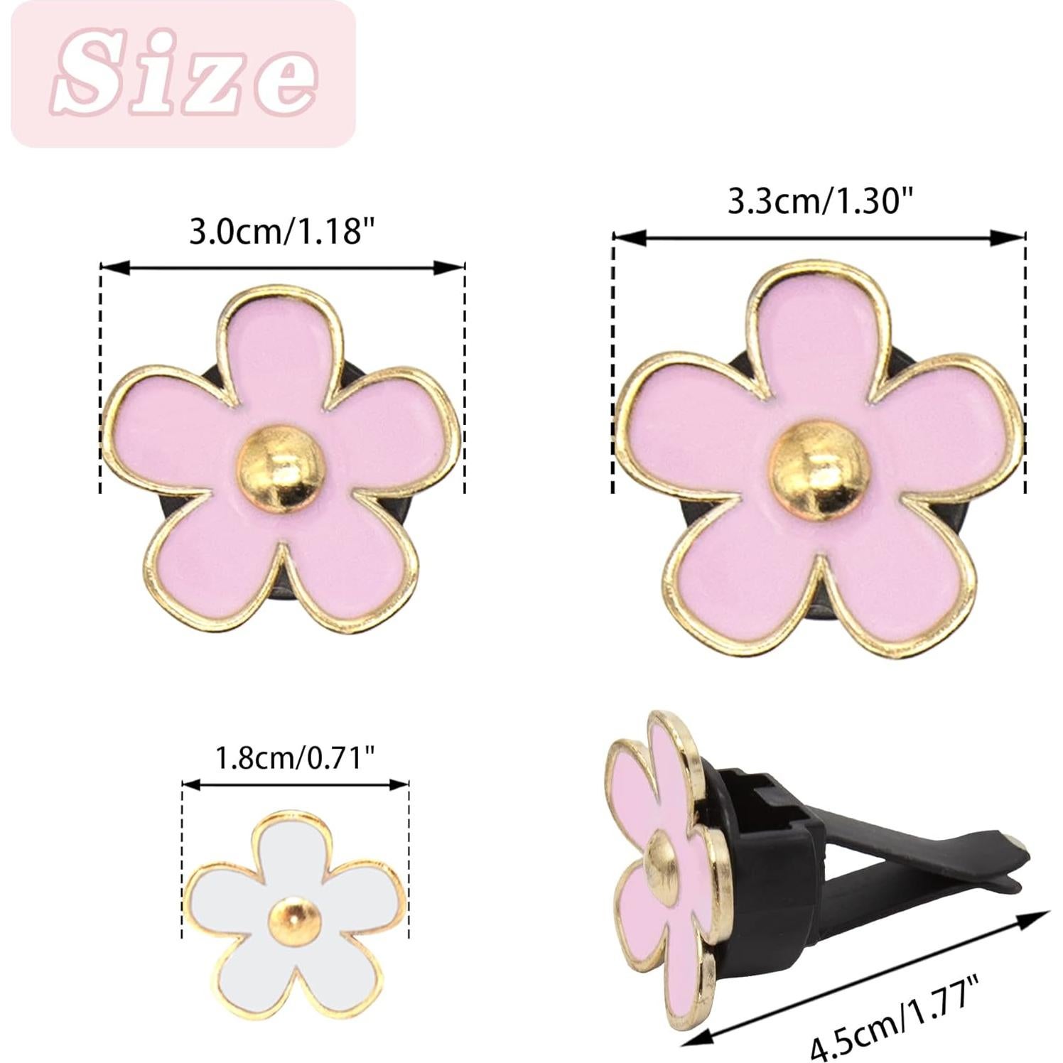 Clips de Ventilación para Auto Acantha 8pcs Flores Margarita
