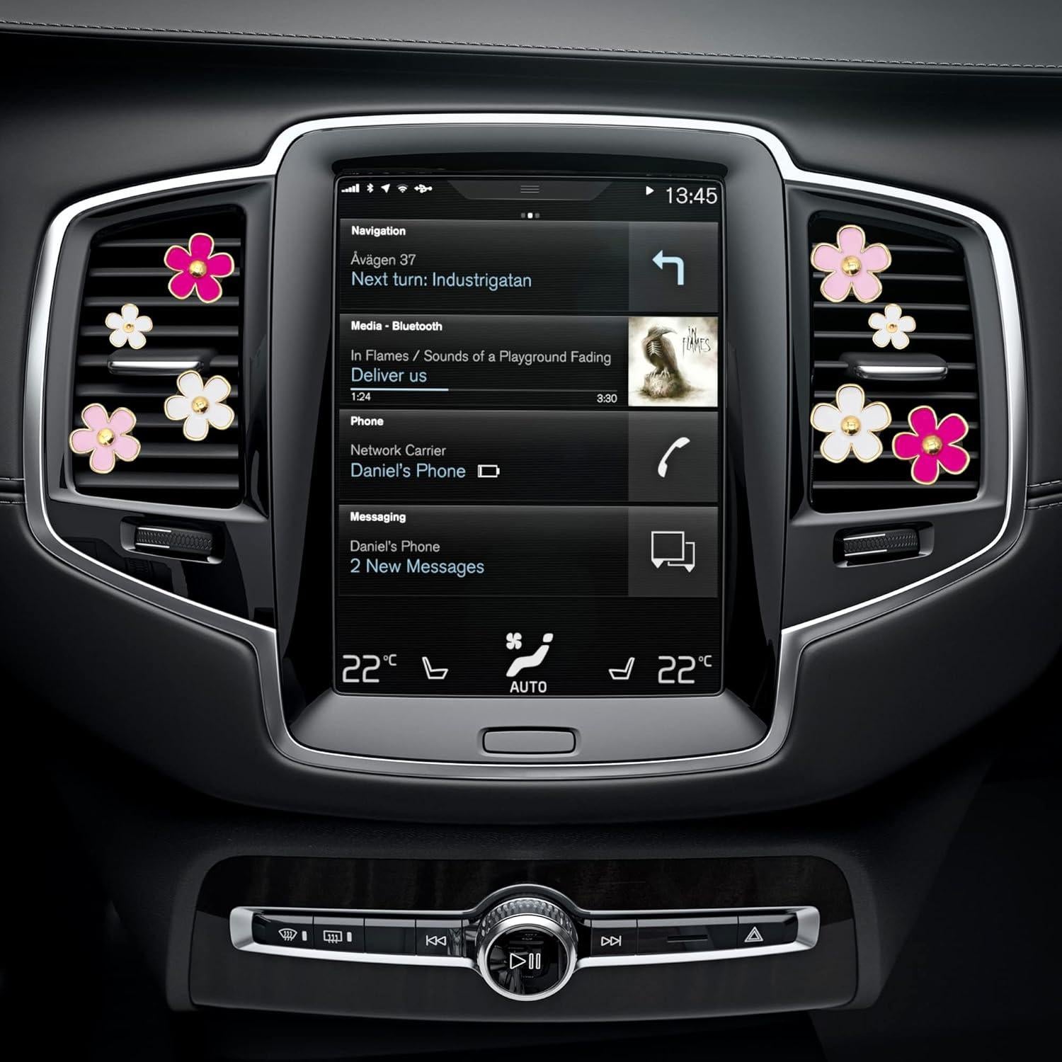 Clips de Ventilación para Auto Acantha 8pcs Flores Margarita