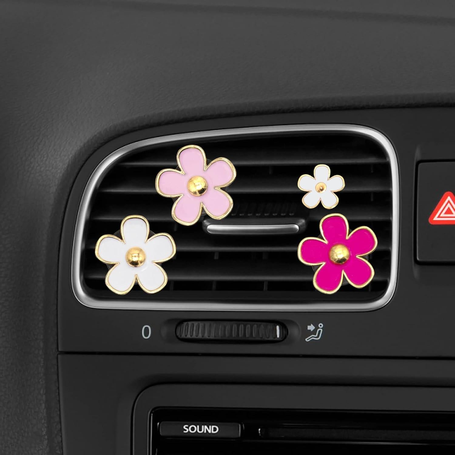 Clips de Ventilación para Auto Acantha 8pcs Flores Margarita