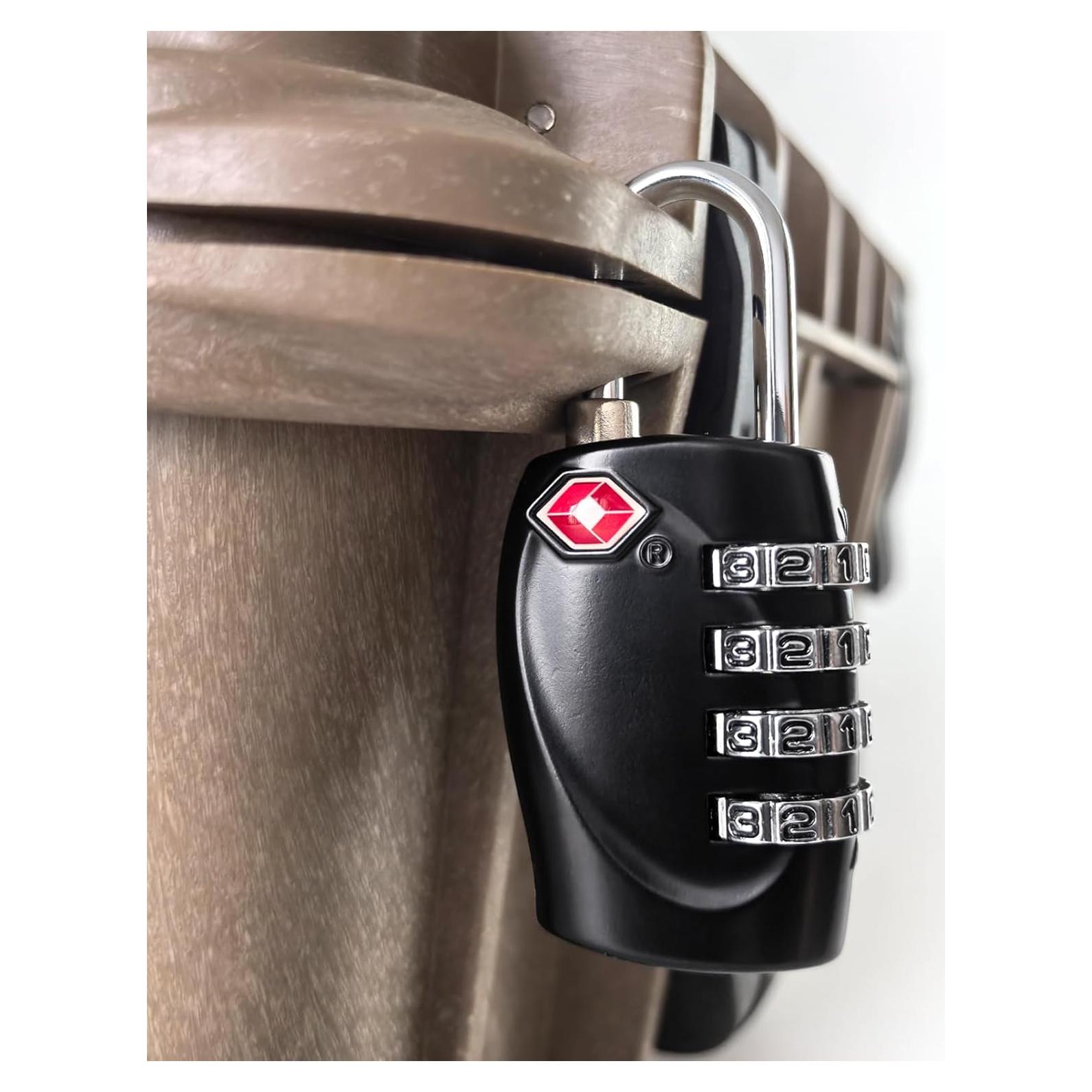 Candado de Combinación TSA LAFENLIN 4 Dígitos Negro 1 Paquete