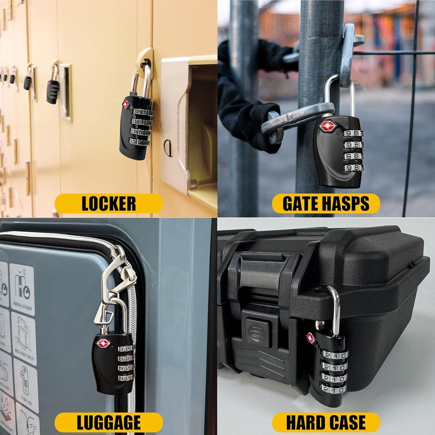 Candado de Combinación TSA LAFENLIN 4 Dígitos Negro 1 Paquete