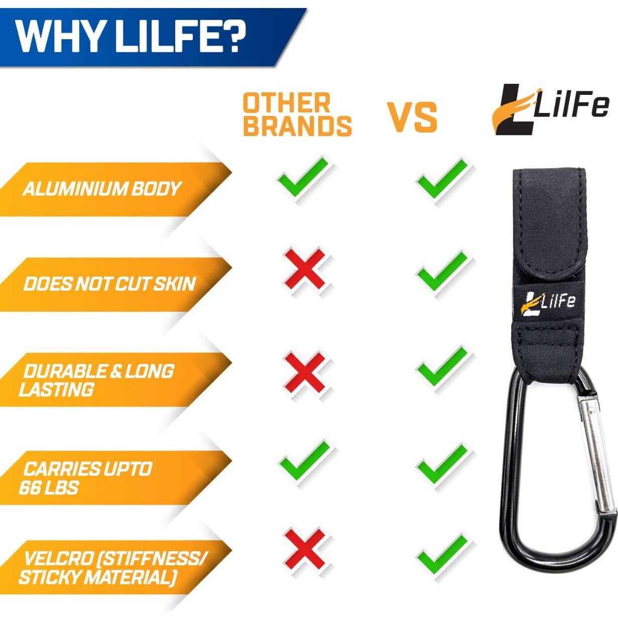 Ganchos para Carritos de Bebé - 2 Pcs Nylon Negro ABC-123