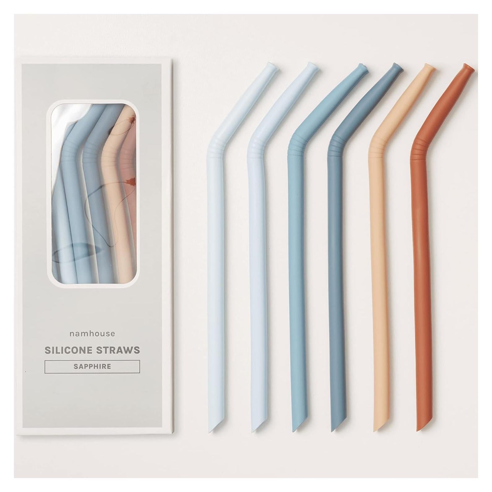 Popotes de Silicona Reutilizables Nightingale - Set de 6 Coral