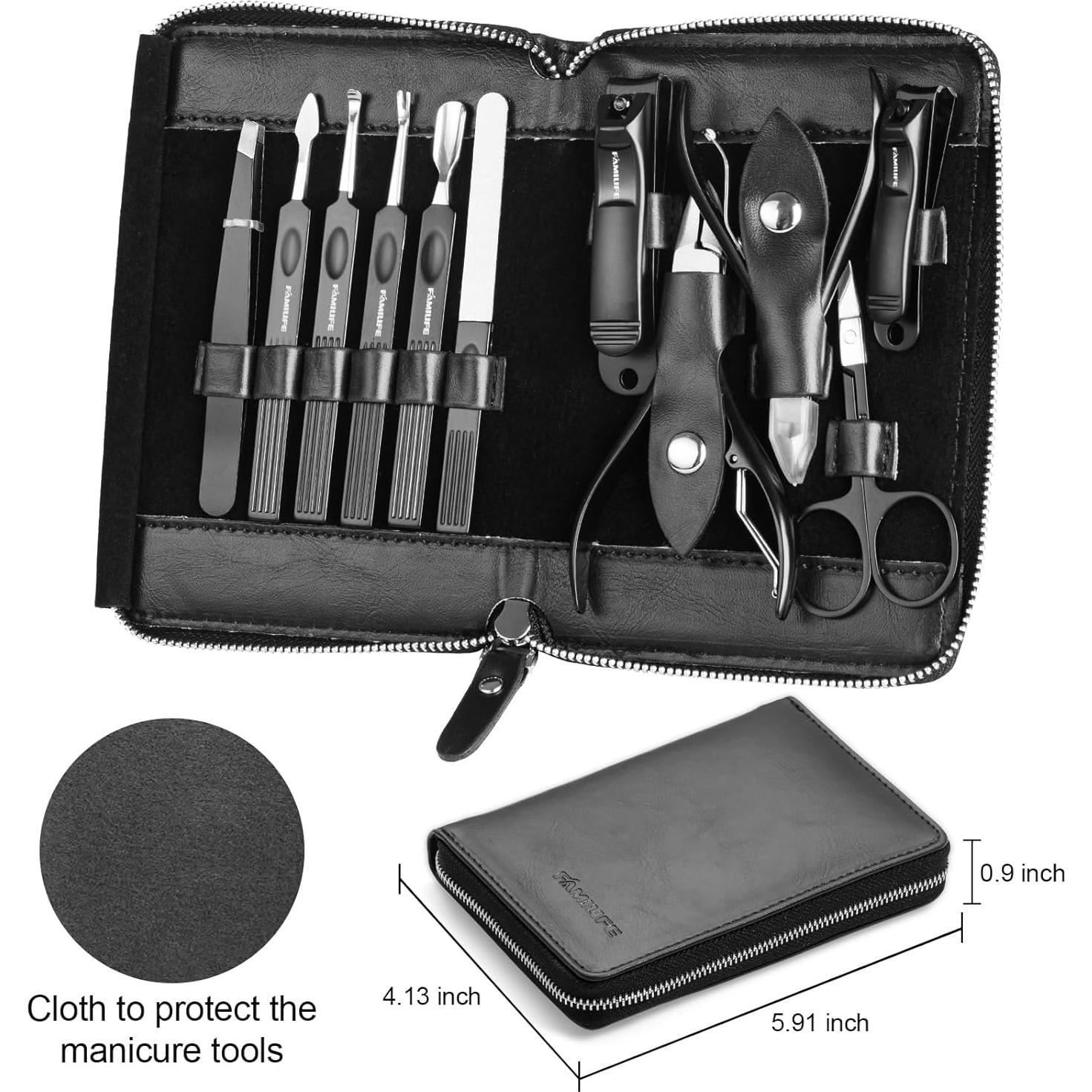 Set de Manicura Profesional FAMILIFE 11 Piezas Acero Inoxidable