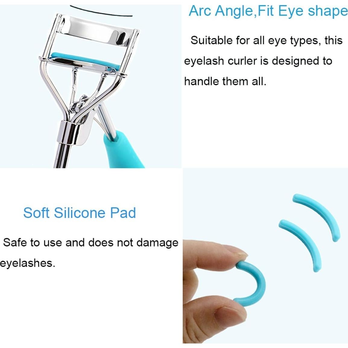 Rizador de Pestañas Vophoeen Azul con Almohadillas de Silicona