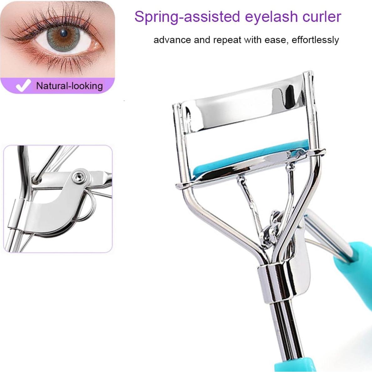 Rizador de Pestañas Vophoeen Azul Ergonómico con Almohadillas