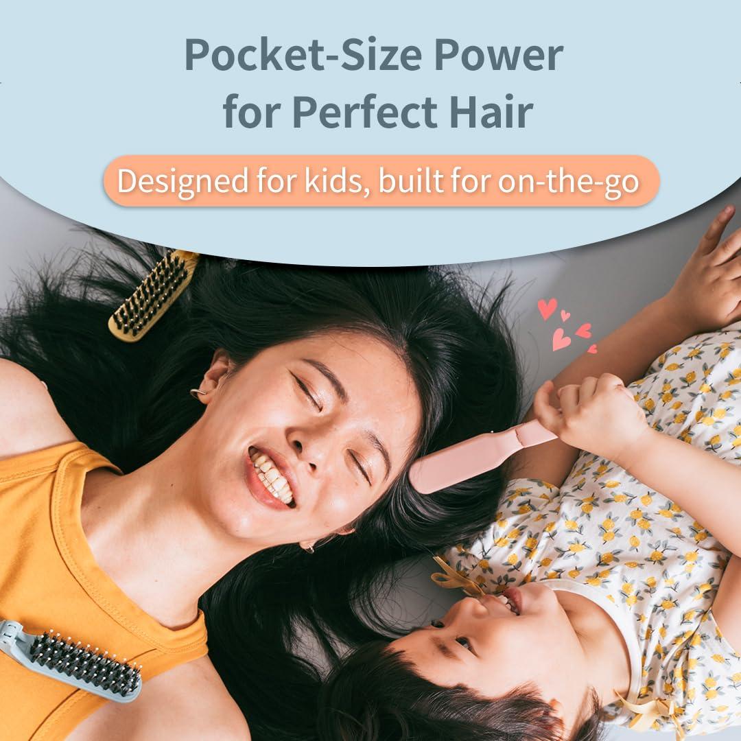 Cepillo de Viaje Uffy MiniPop Rosa Ballet - Plegable y Desenredante