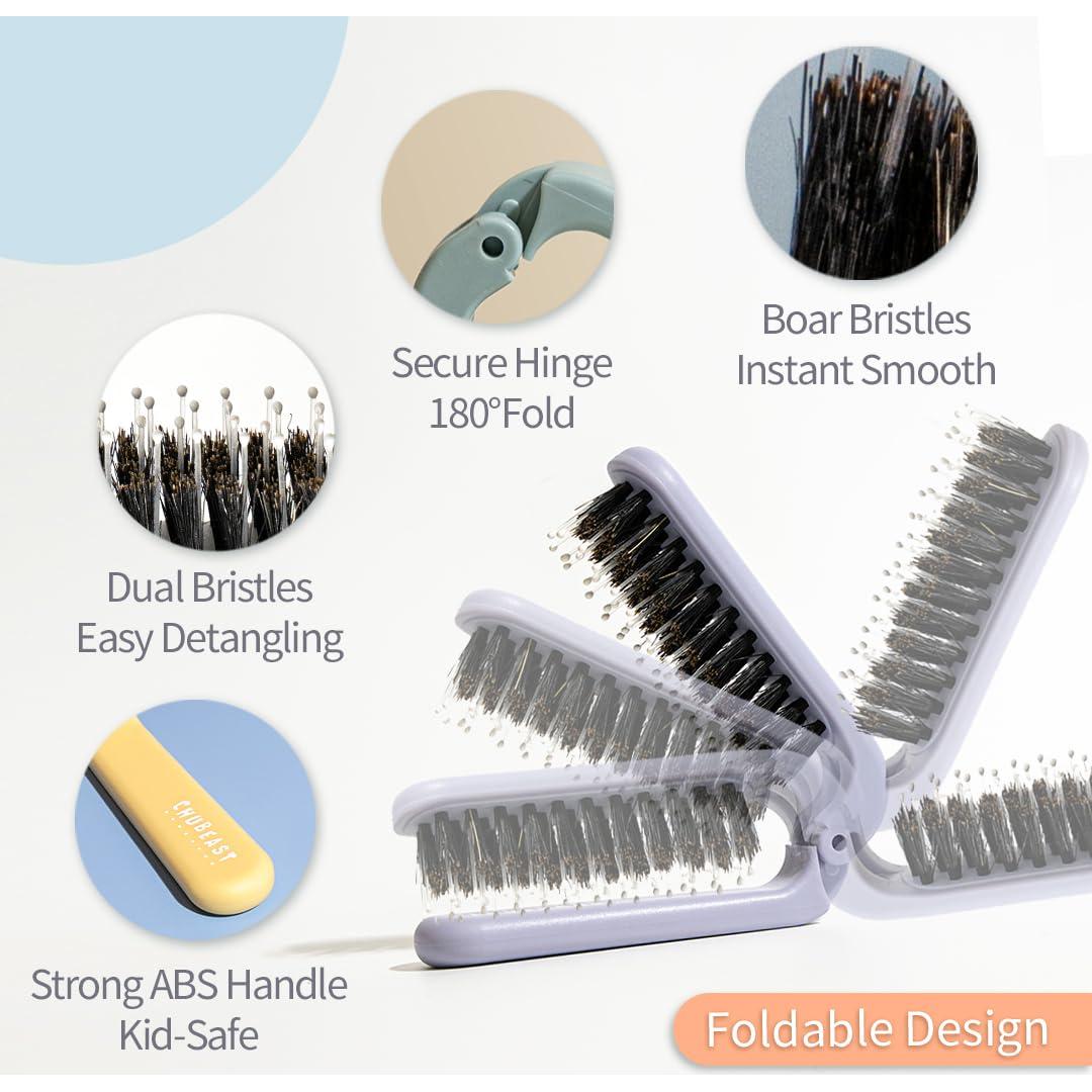 Cepillo de Viaje Uffy MiniPop Rosa Ballet - Plegable y Desenredante