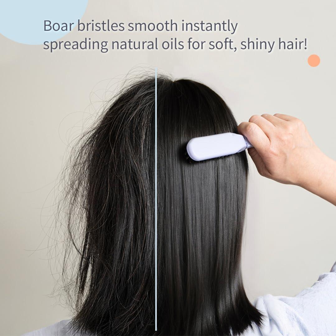 Cepillo de Viaje Uffy MiniPop Rosa Ballet - Plegable y Desenredante