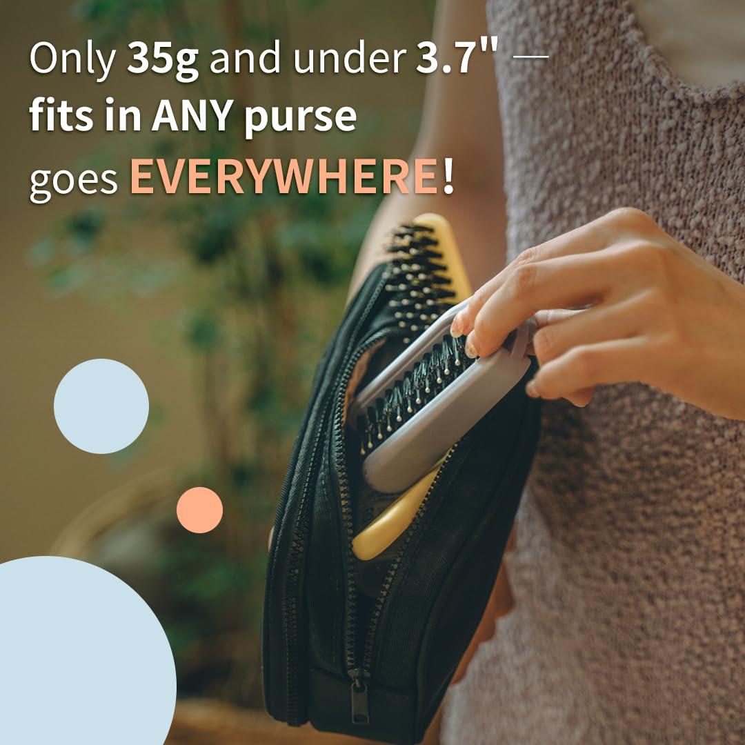 Cepillo de Viaje Uffy MiniPop Rosa Ballet - Plegable y Desenredante