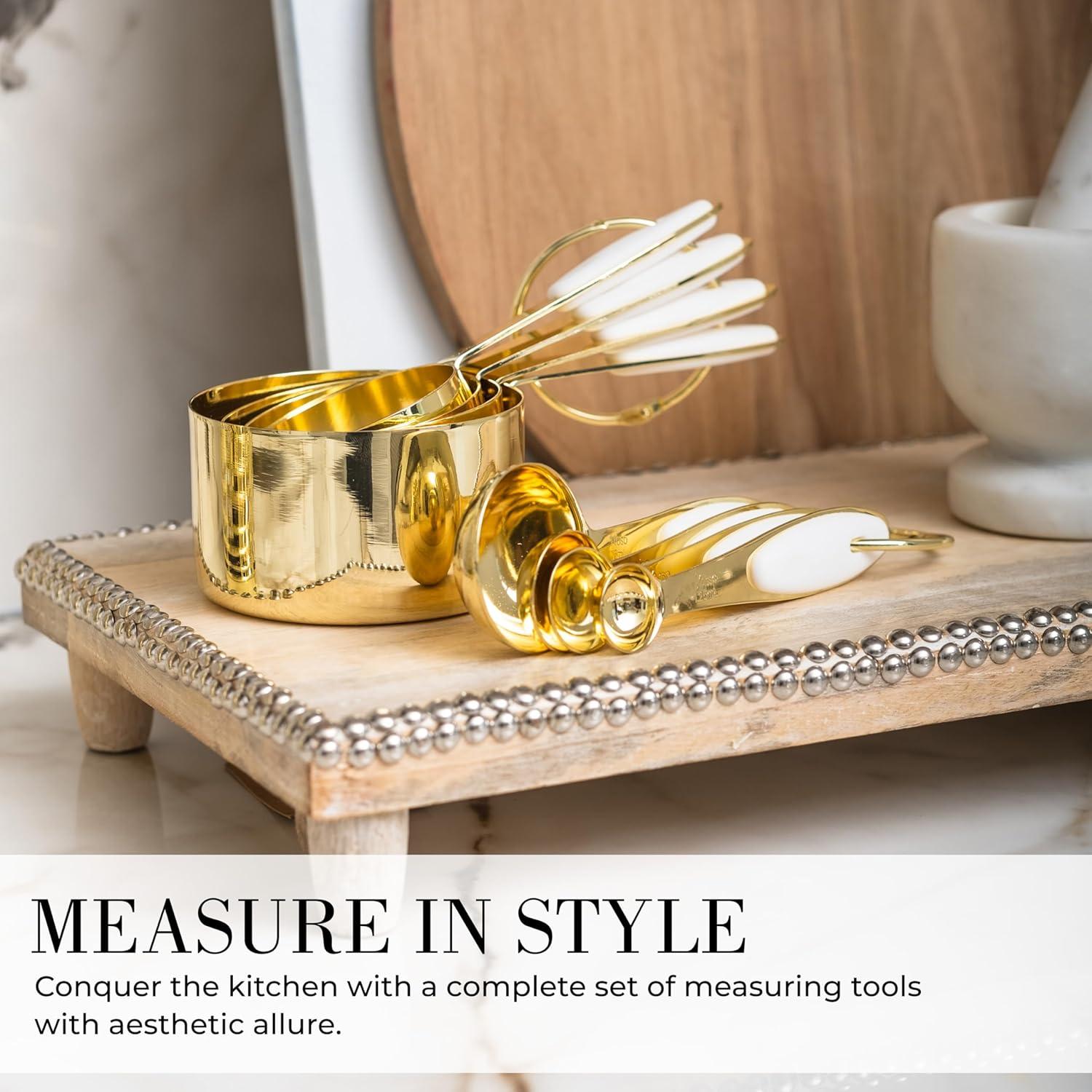 Conjunto de Utensilios de Cocina 16 Piezas STYLED SETTINGS Blanco y Dorado