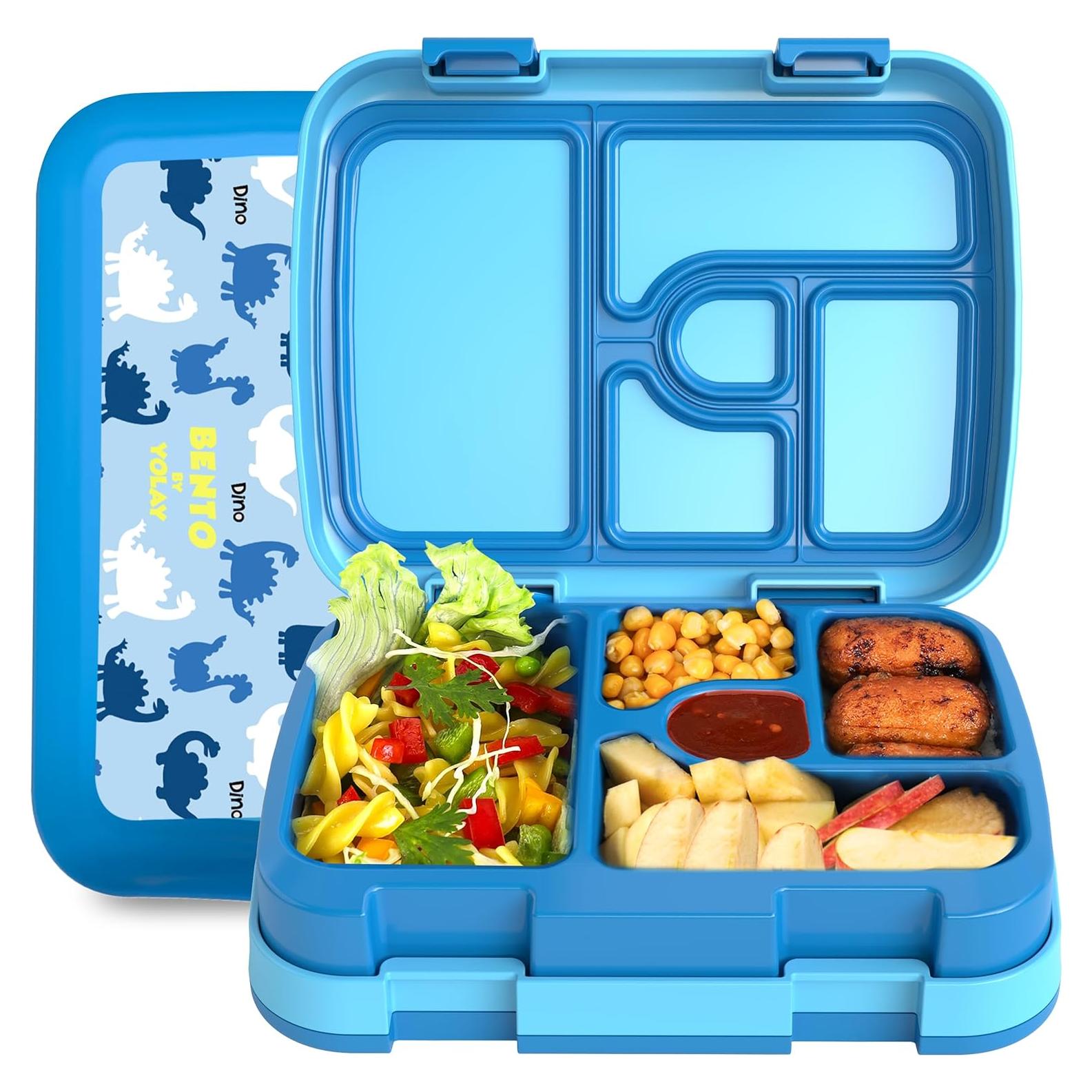 Caja Bento YOLAY para Niños 5 Compartimentos Dino 800ml