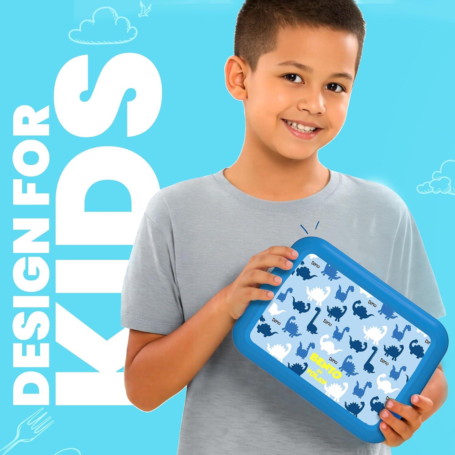 Caja Bento YOLAY para Niños 5 Compartimentos Dino 800ml