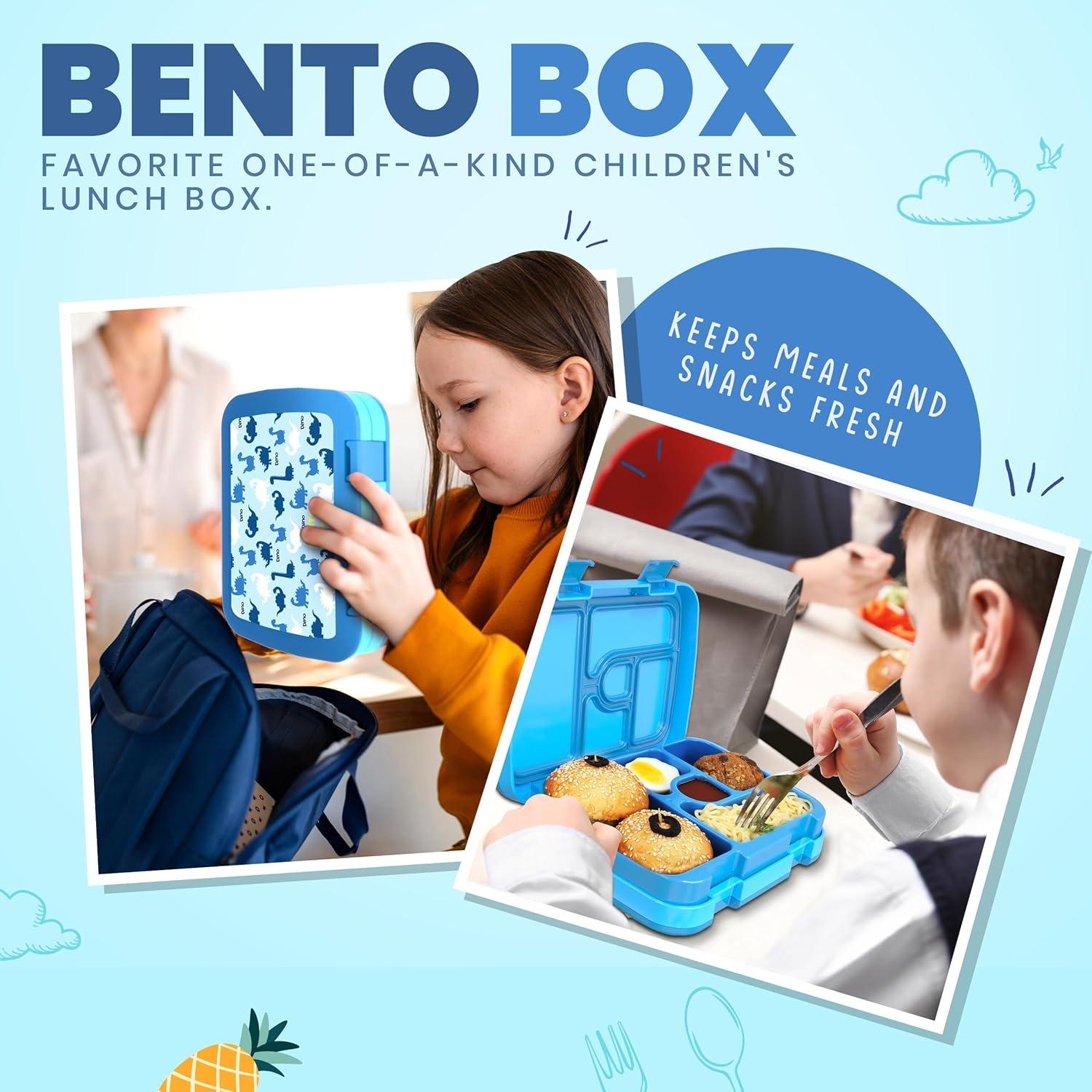 Caja Bento YOLAY para Niños 5 Compartimentos Dino 800ml