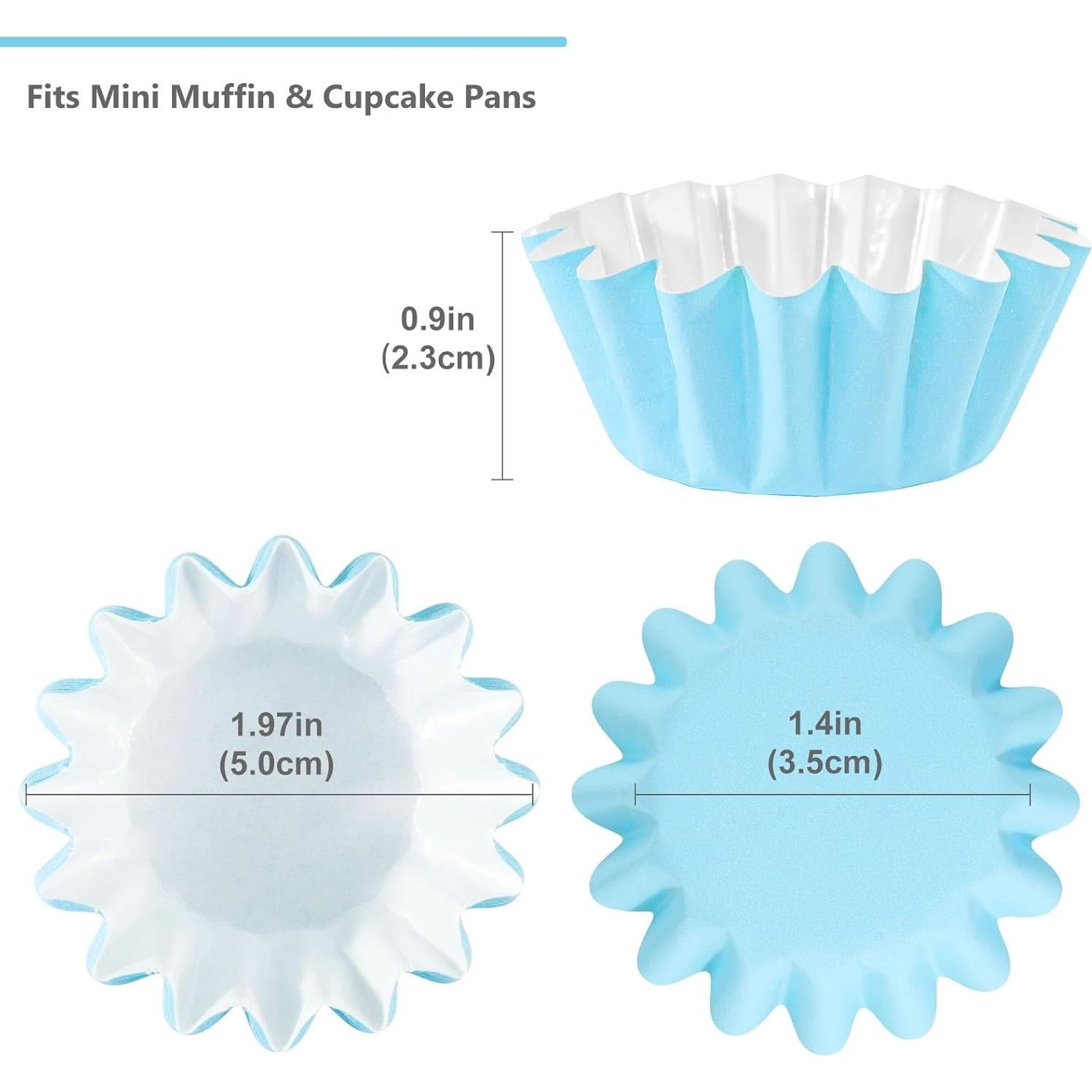 Forros de Cupcake Mini Caperci 200 Cuentas Resistentes a Grasa