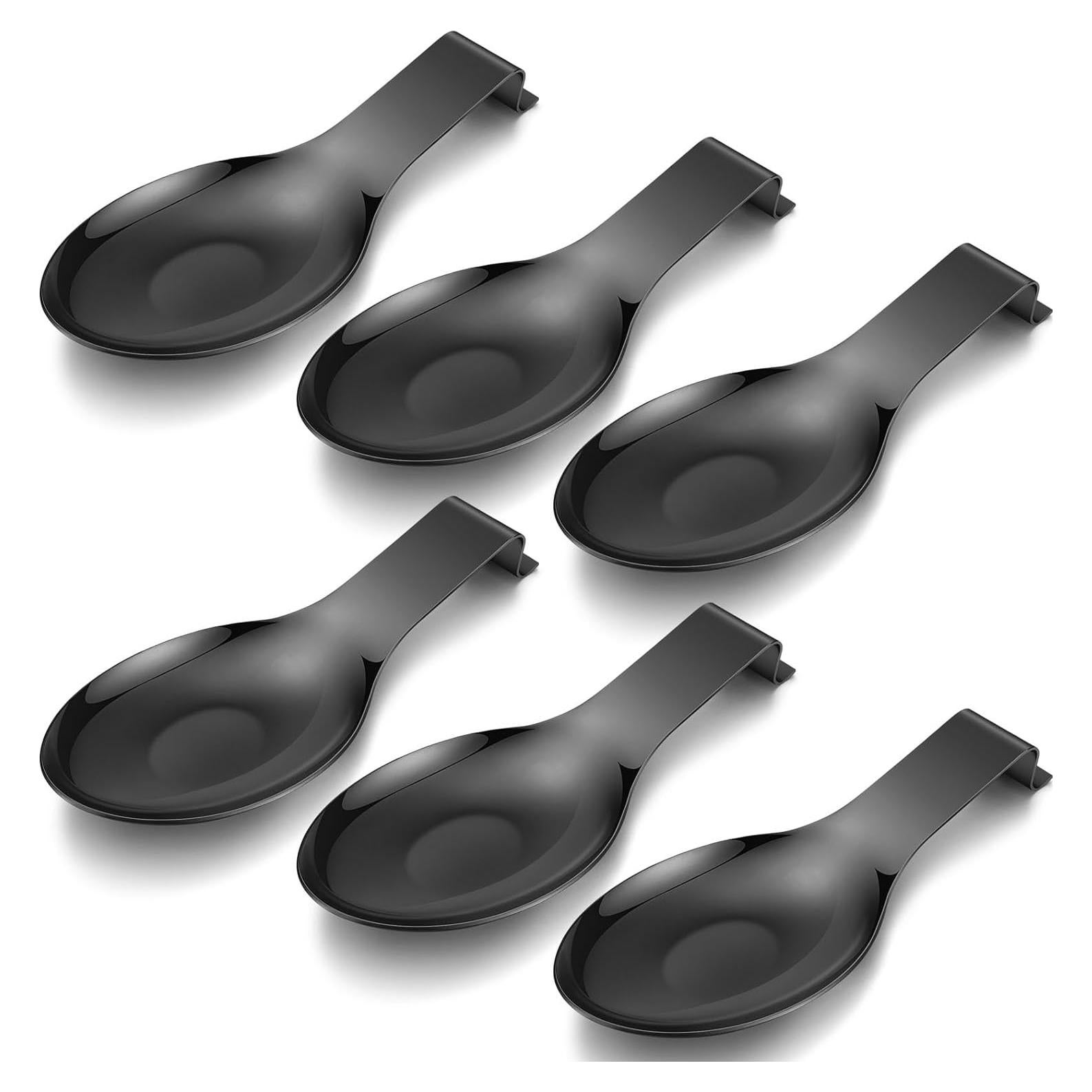 Soporte de Cuchara de Acero Inoxidable Nuanchu 6 Piezas Negro