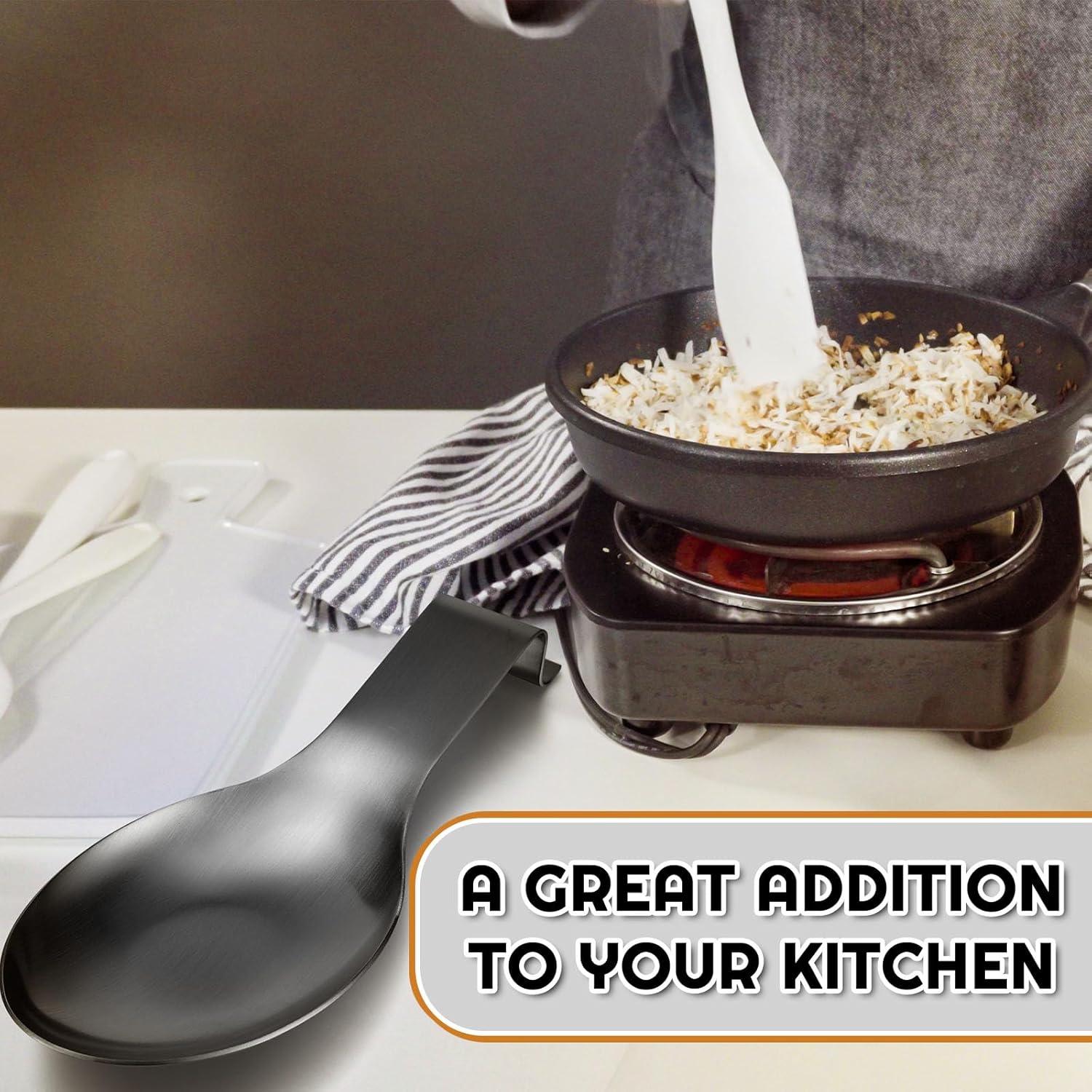 Soporte de Cuchara de Acero Inoxidable Nuanchu 6 Piezas Negro