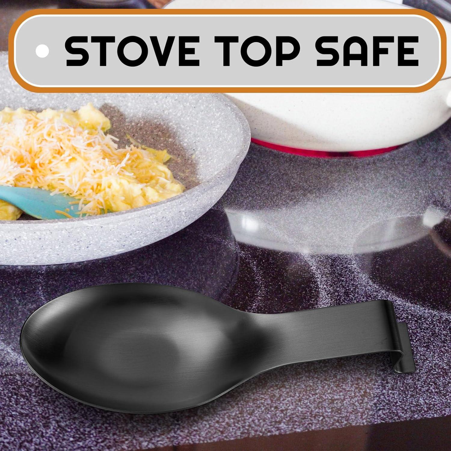 Soporte de Cuchara de Acero Inoxidable Nuanchu 6 Piezas Negro