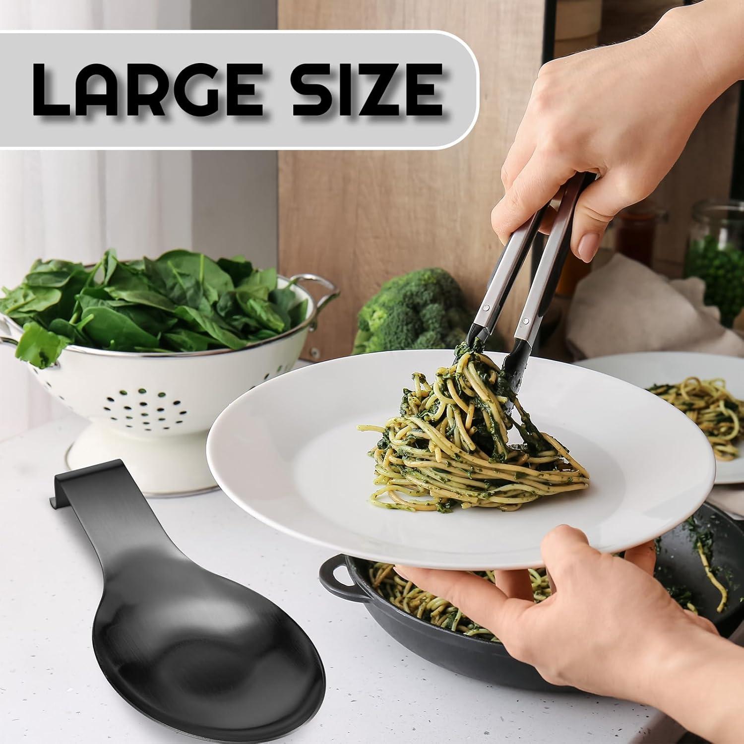 Soporte de Cuchara de Acero Inoxidable Nuanchu 6 Piezas Negro