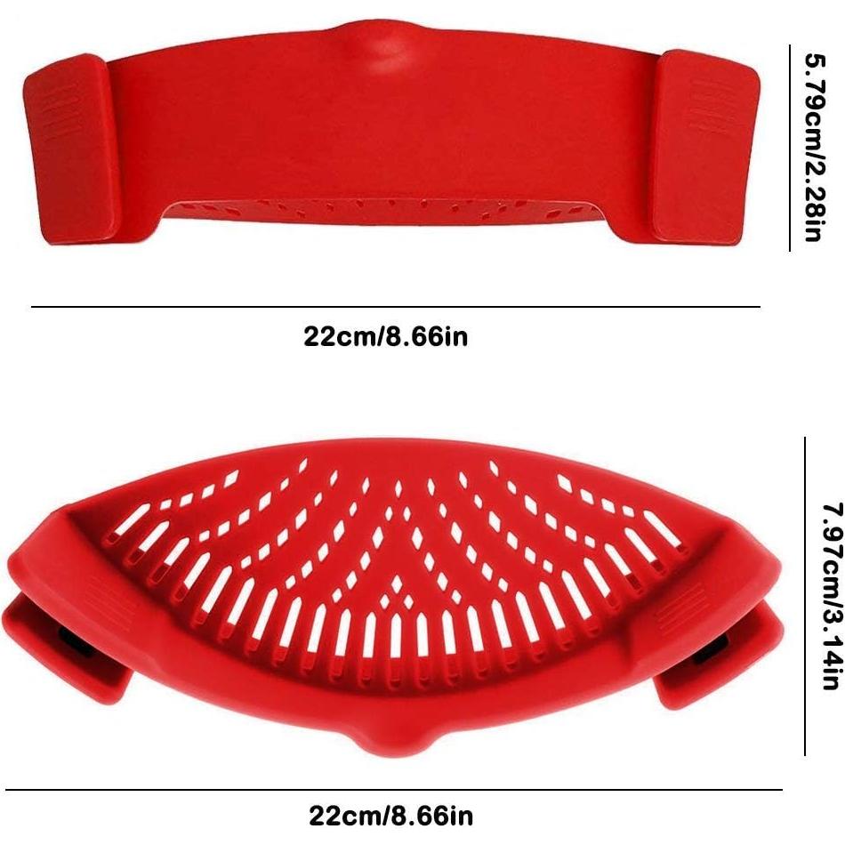 Coladores de Silicona WeTest 2 Piezas Clip para Sartenes