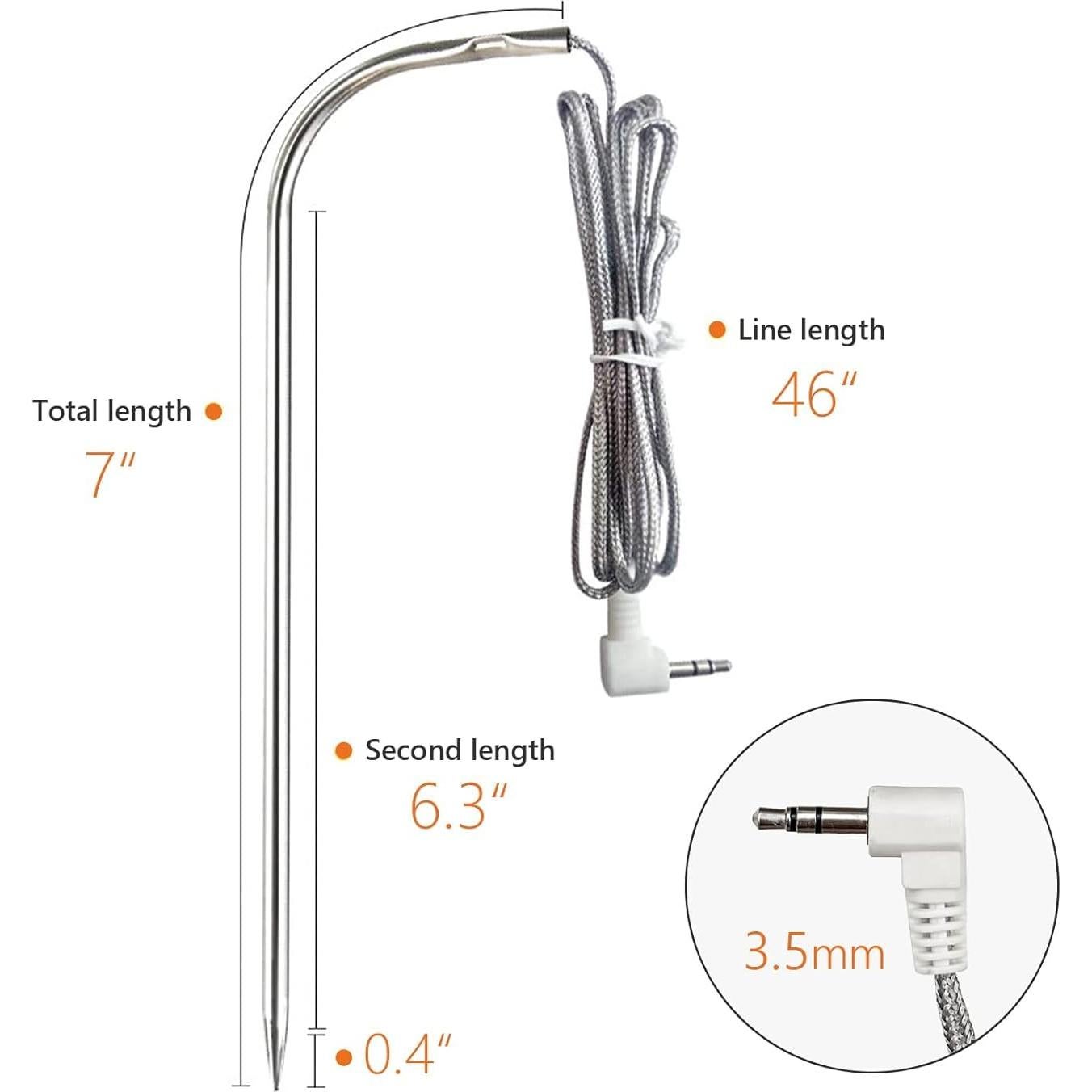 Sonda de Carne YAOAWE Impermeable 2 PCS 3.5 mm para Parrillas