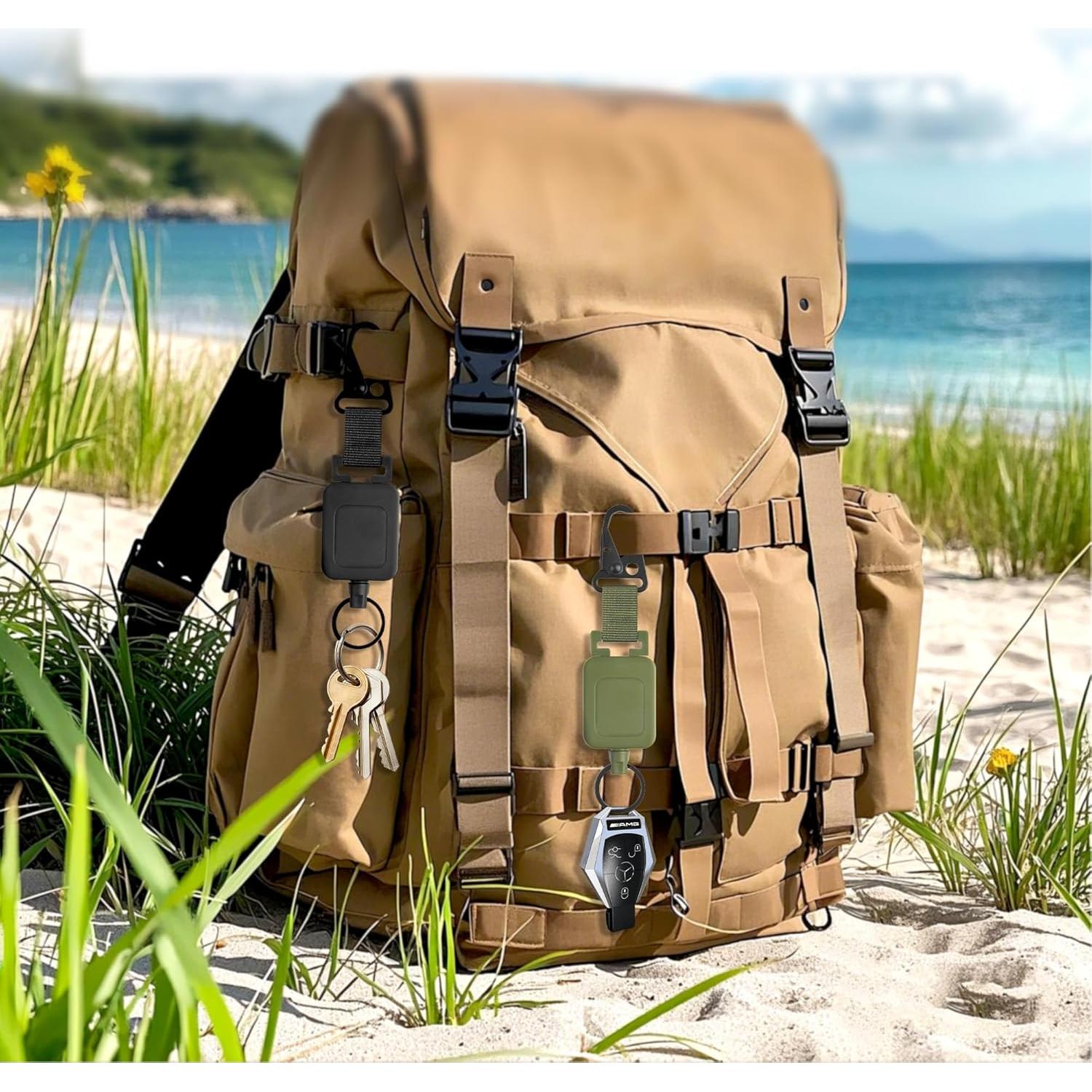 Porta Credenciales Retráctil HENYOUECS con Mosquetón - Paquete de 2