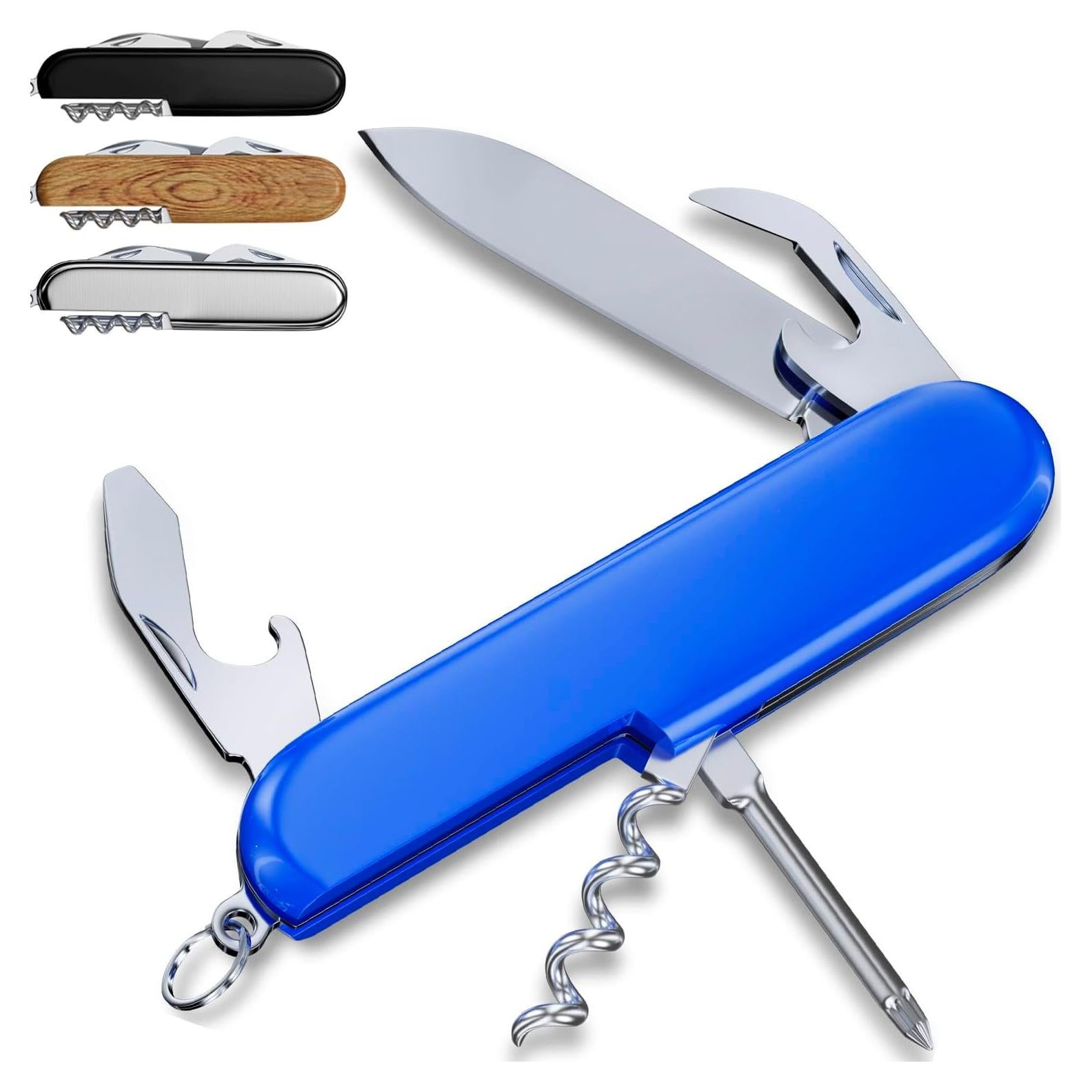 Cuchillo de Bolsillo 6 en 1 Buen Trabajador - Mini Multiherramienta Azul