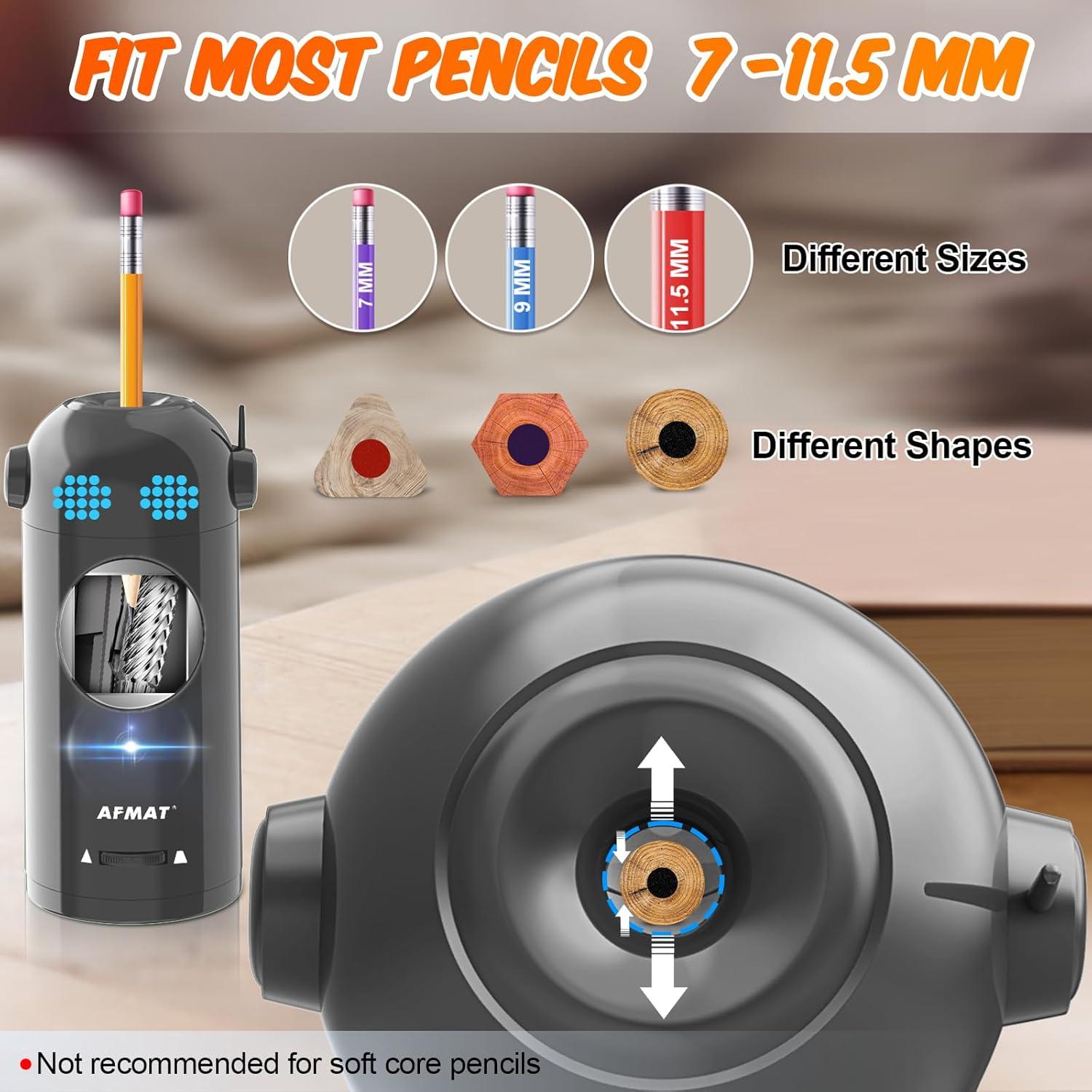 Sacapuntas Eléctrico AFMAT Automático 7-11.5mm Gris