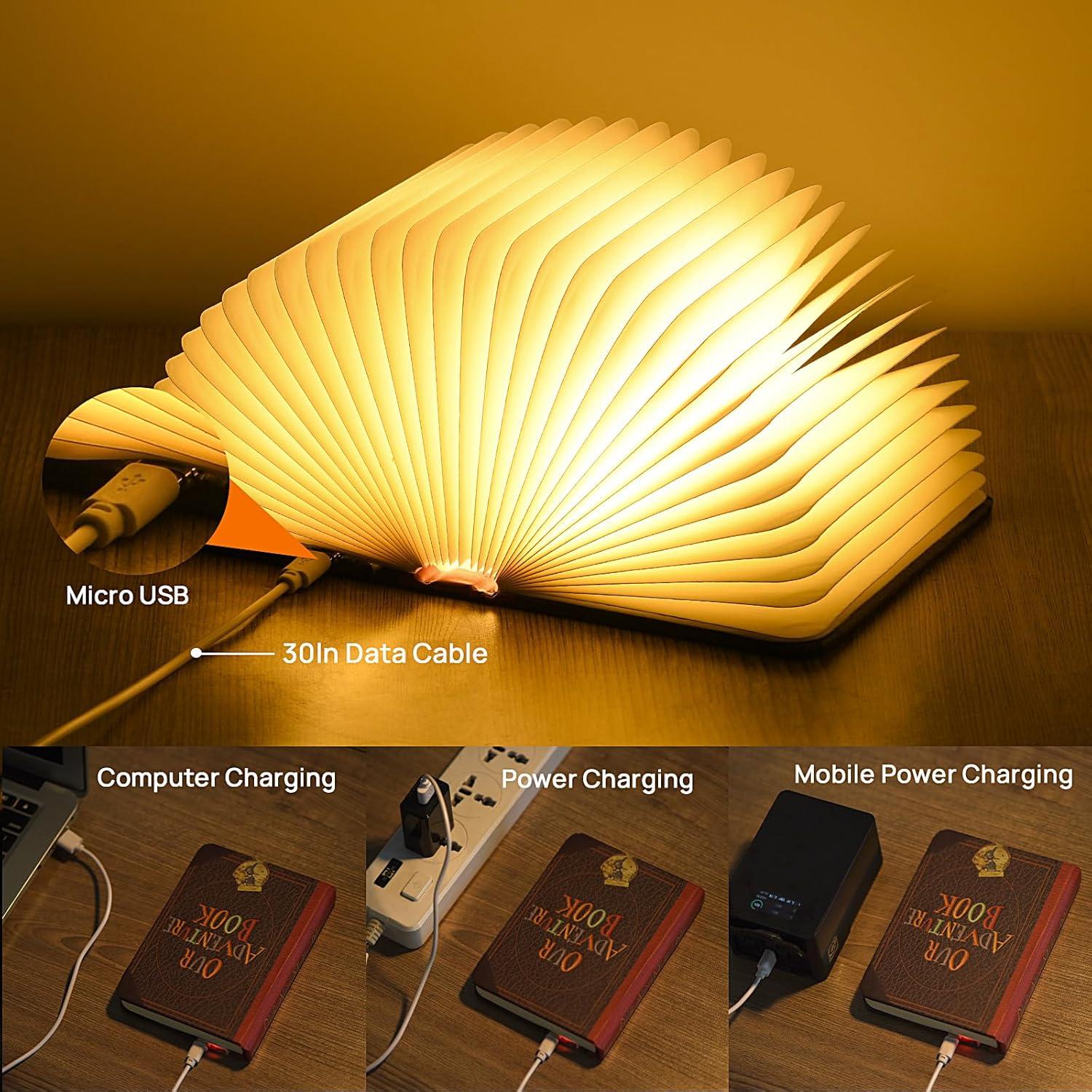 Lámpara Plegable 3D LED WILLQWECAT - Luz Nocturna Libro