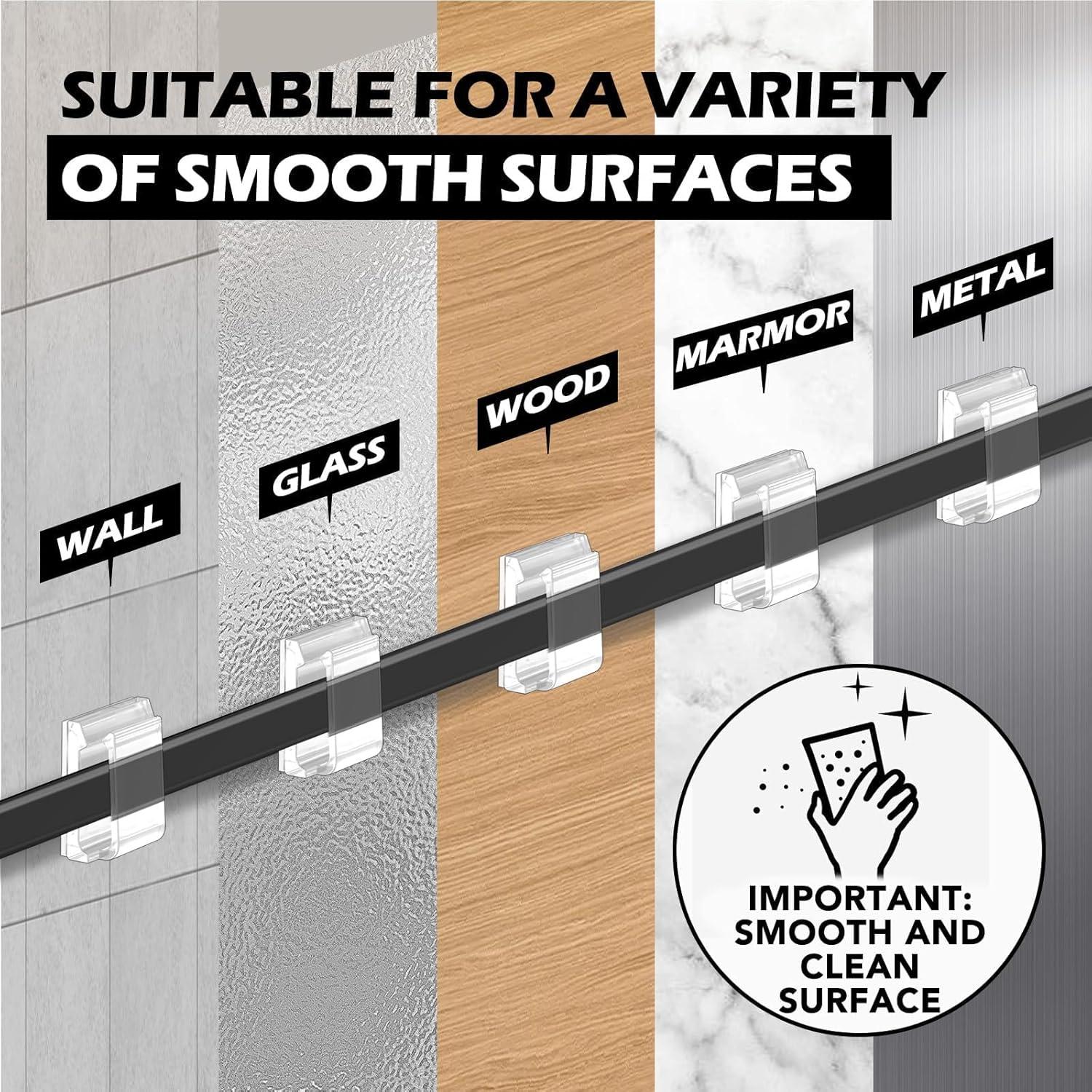 Clips Adhesivos para Cables AGPTEK 60 PCS Transparente