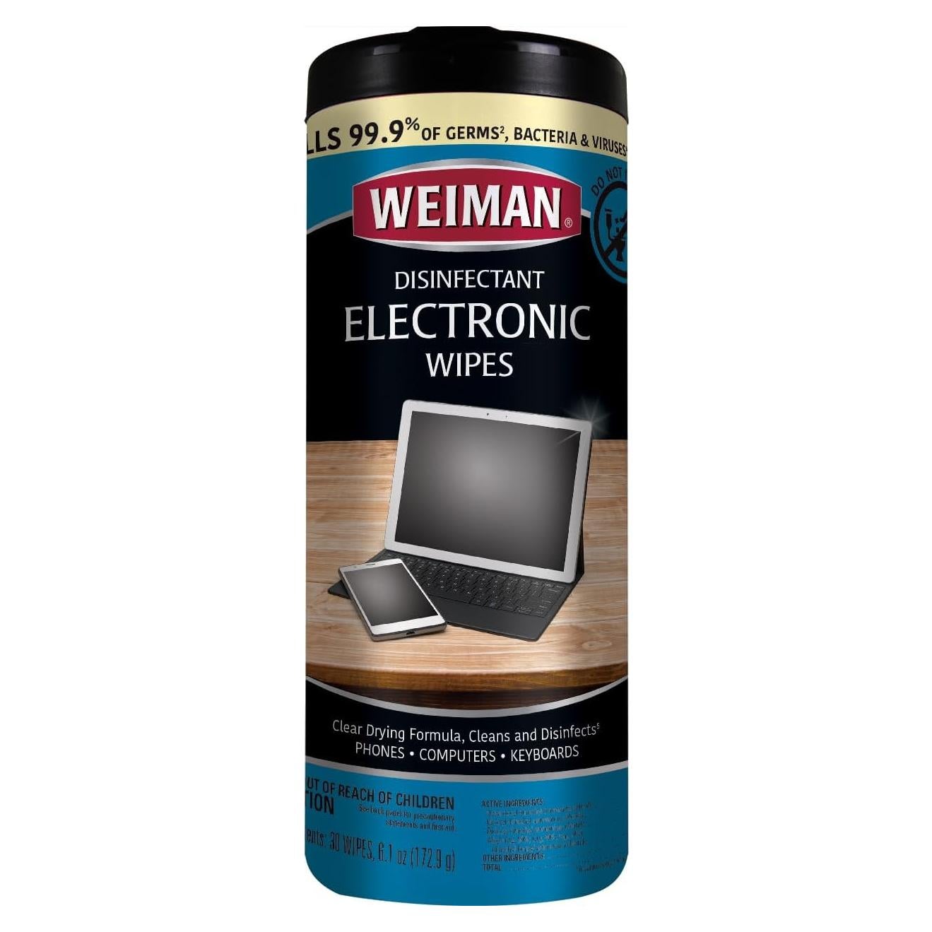 Toallitas Desinfectantes Weiman para Electrónicos - 30 Unidades