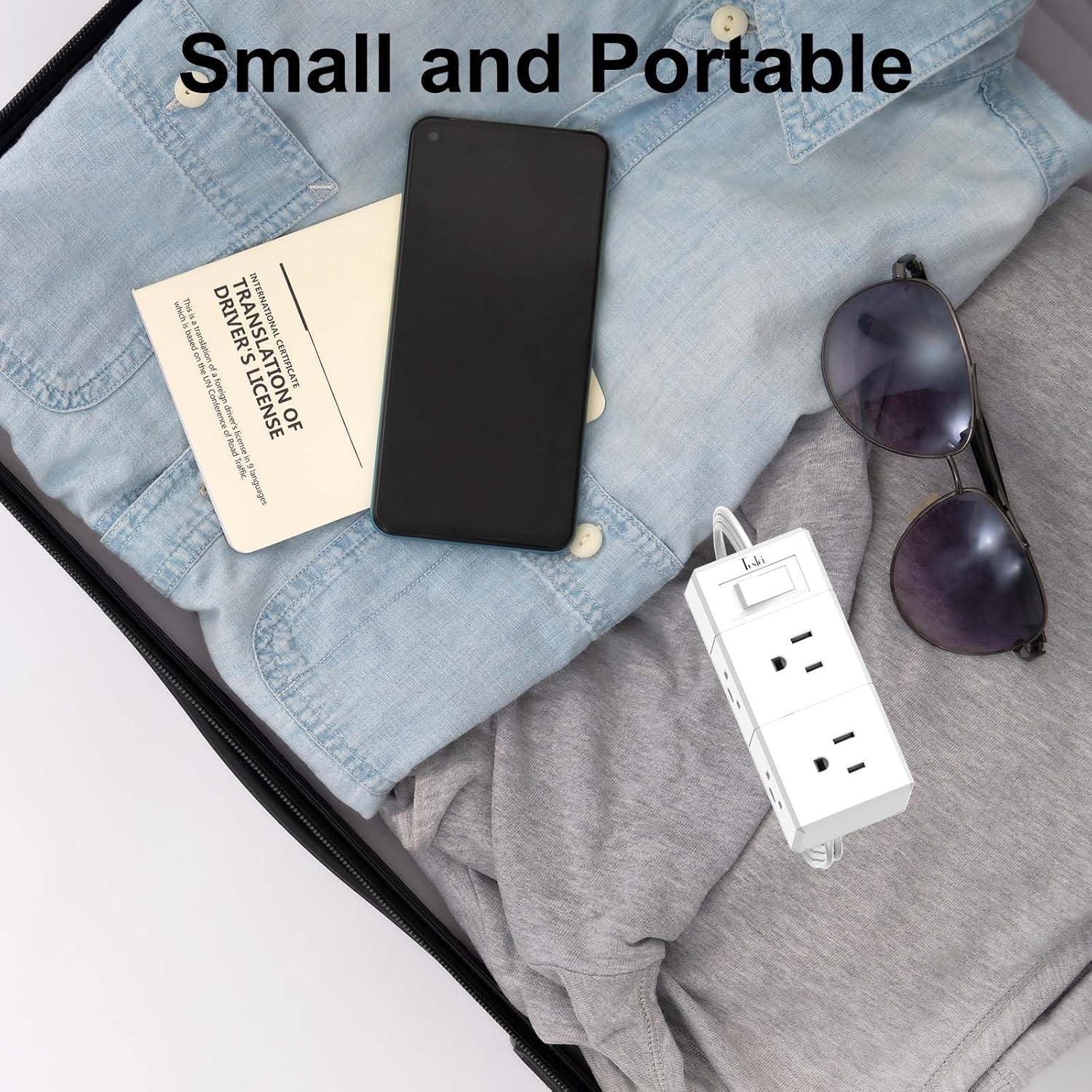 Regleta de Enchufes Plana Ultra Delgada Tcstei 6 Salidas 1.52m