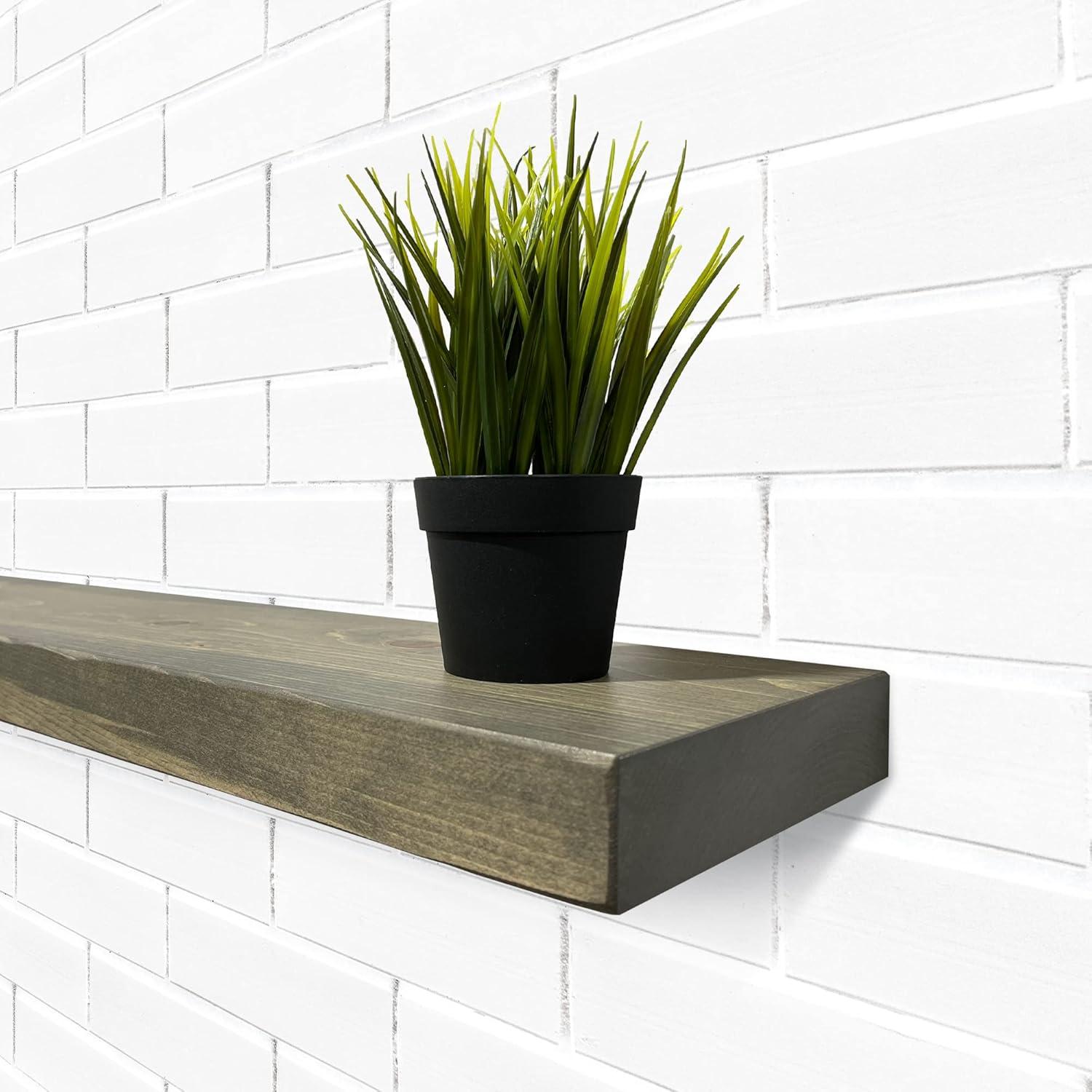 Estantes Flotantes Rústicos Urbandi, Juego de 2, Madera Sólida 61x15cm