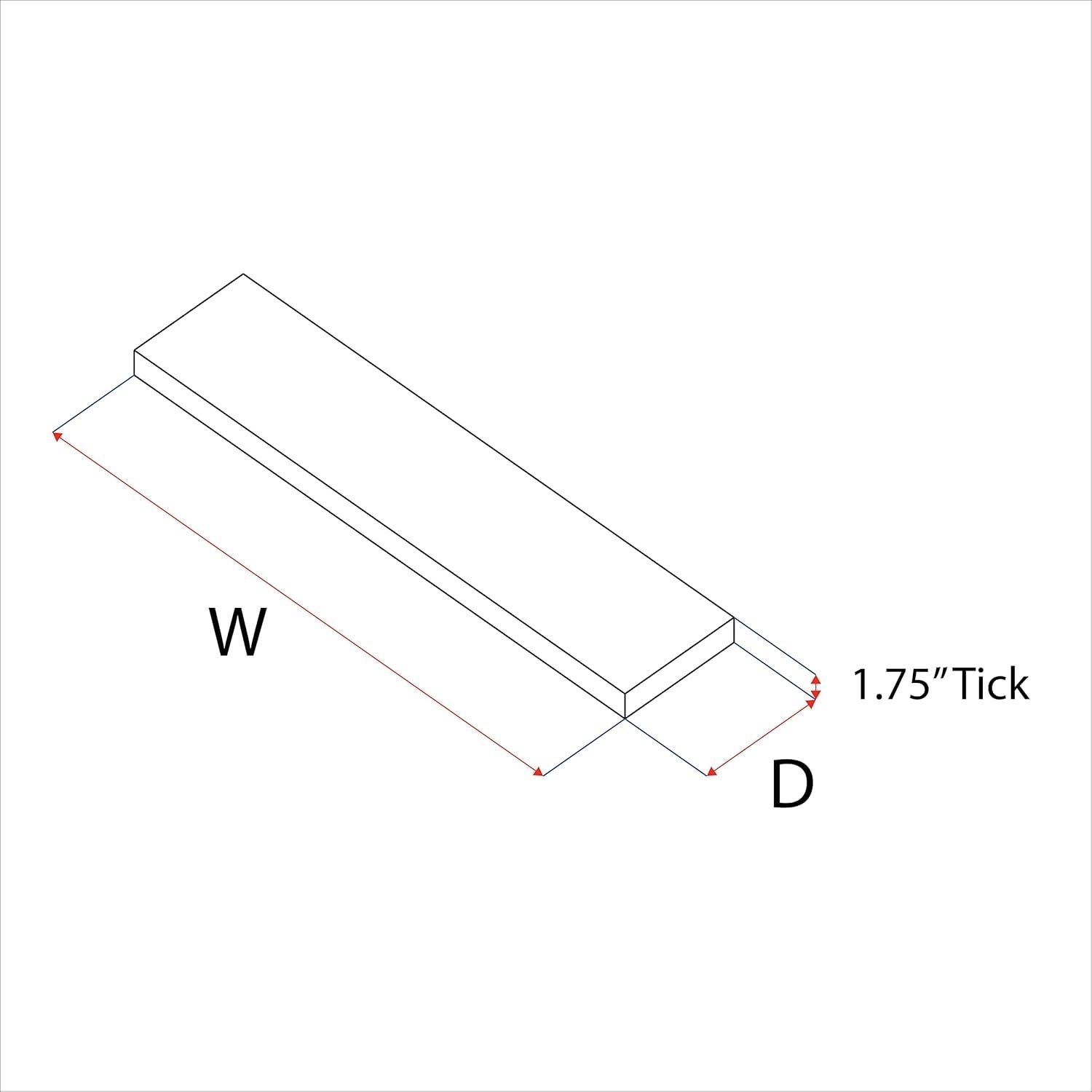 Estantes Flotantes Rústicos Urbandi, Juego de 2, Madera Sólida 61x15cm