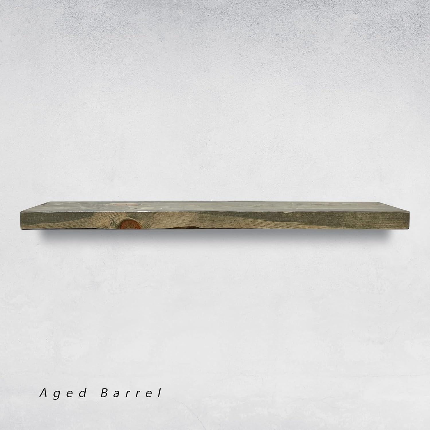 Estantes Flotantes Rústicos Urbandi, Juego de 2, Madera Sólida 61x15cm