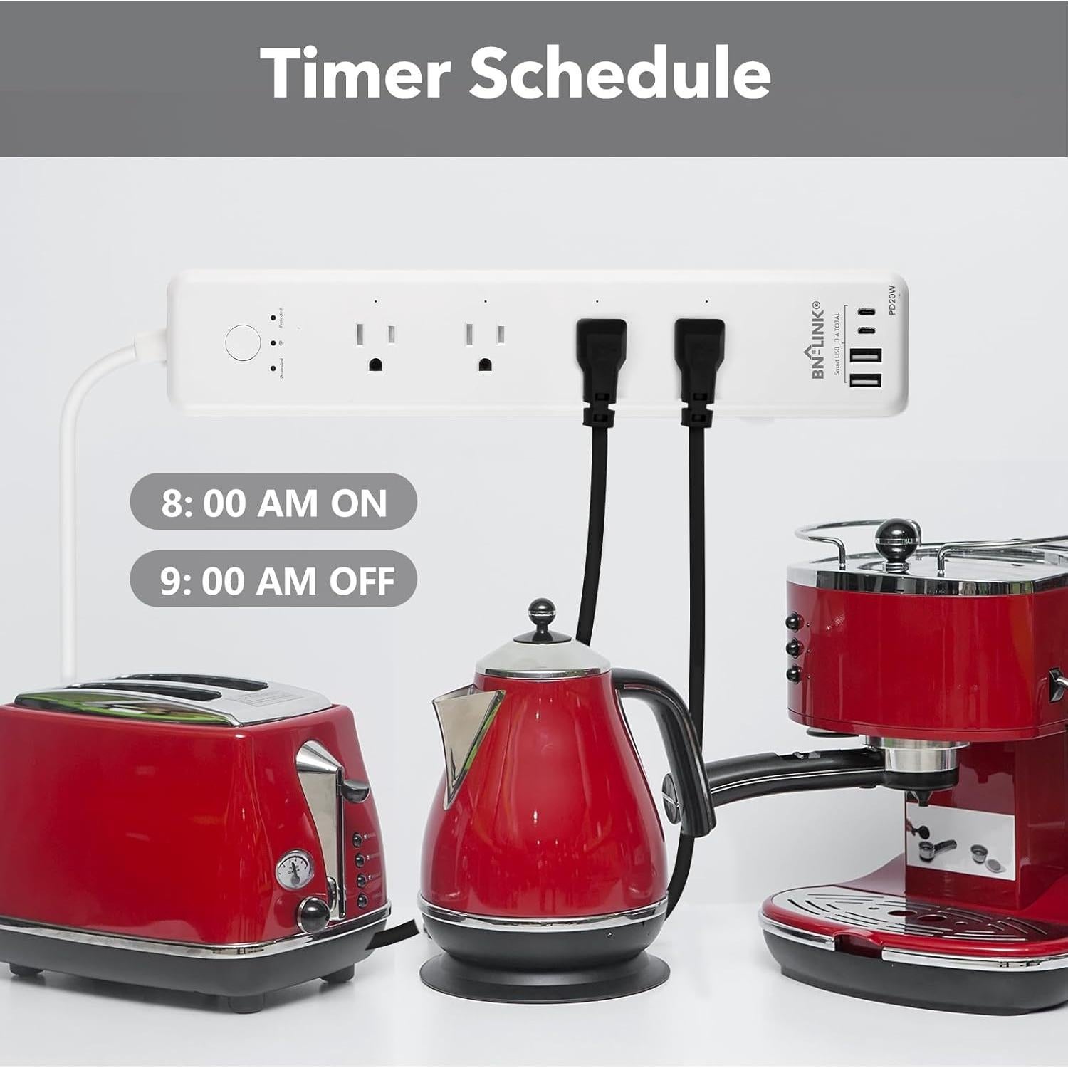 Regleta Inteligente BN-LINK 4 Tomas + 4 USB Carga Rápida