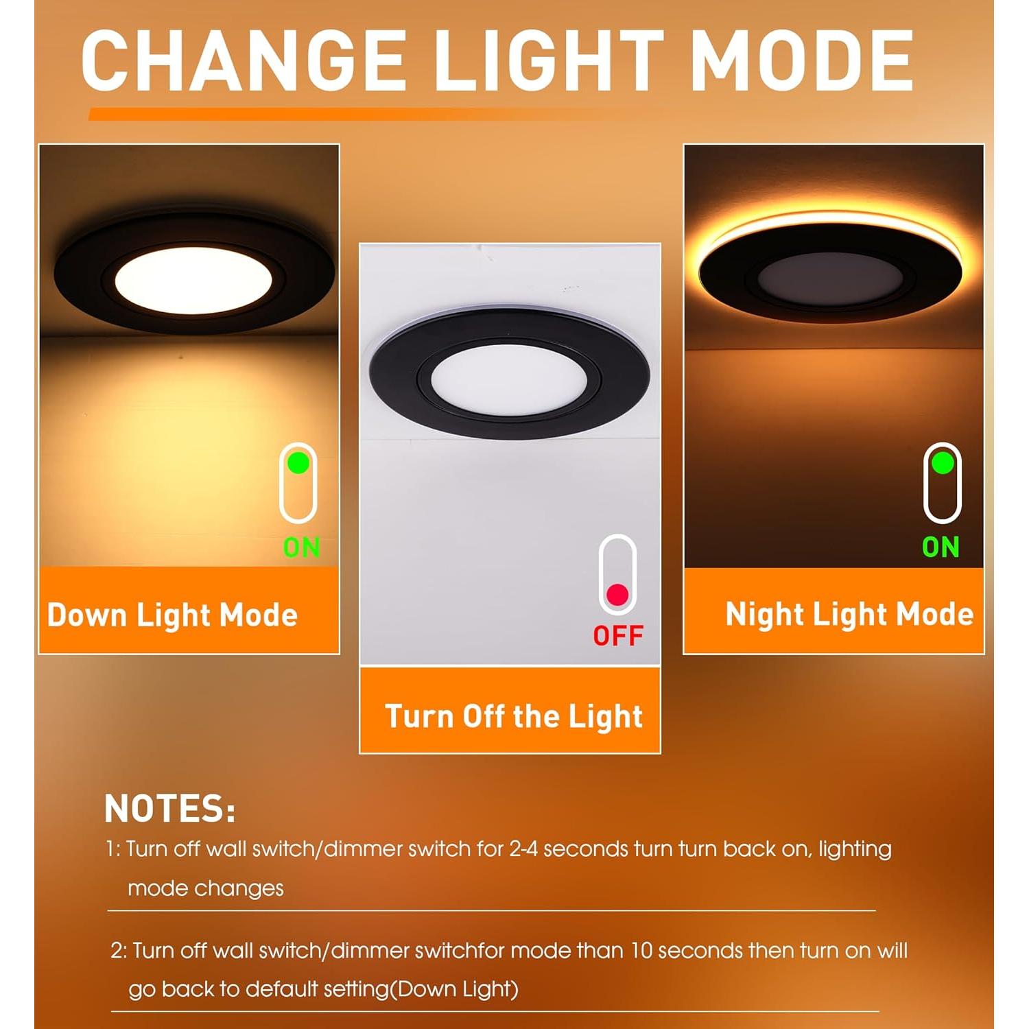 Luz LED Empotrada CLOUDY BAY 12W 5CCT Regulable Negro 4 Pack