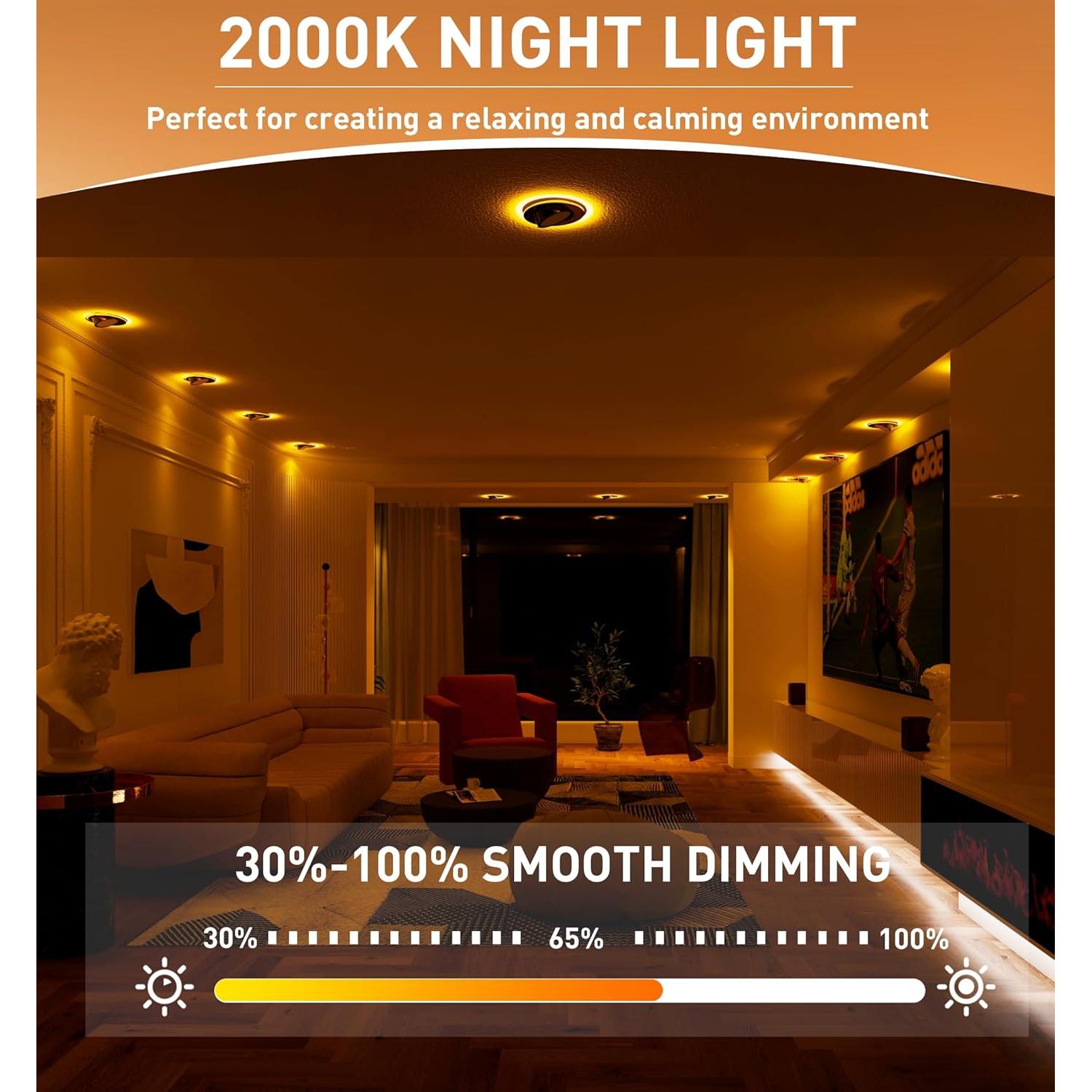 Luz LED Empotrada CLOUDY BAY 12W 5CCT Regulable Negro 4 Pack