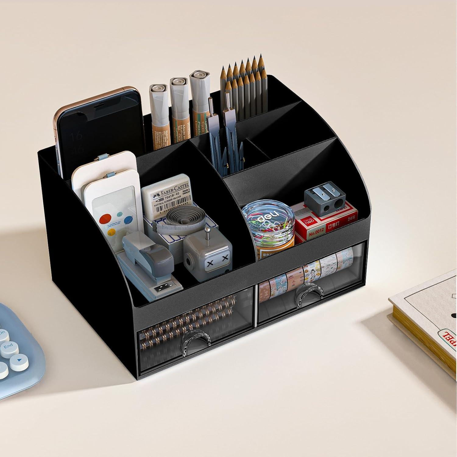Organizador de Escritorio COMFYROOM Negro con 6 Compartimentos