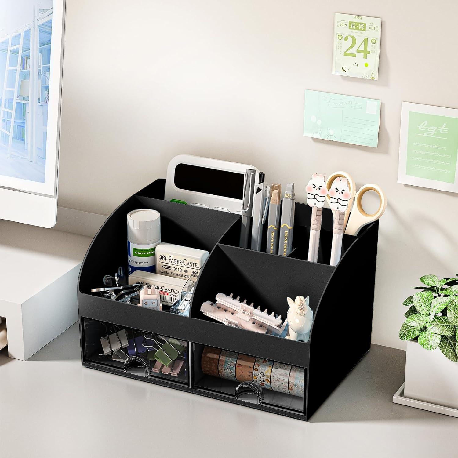 Organizador de Escritorio COMFYROOM Negro con 6 Compartimentos