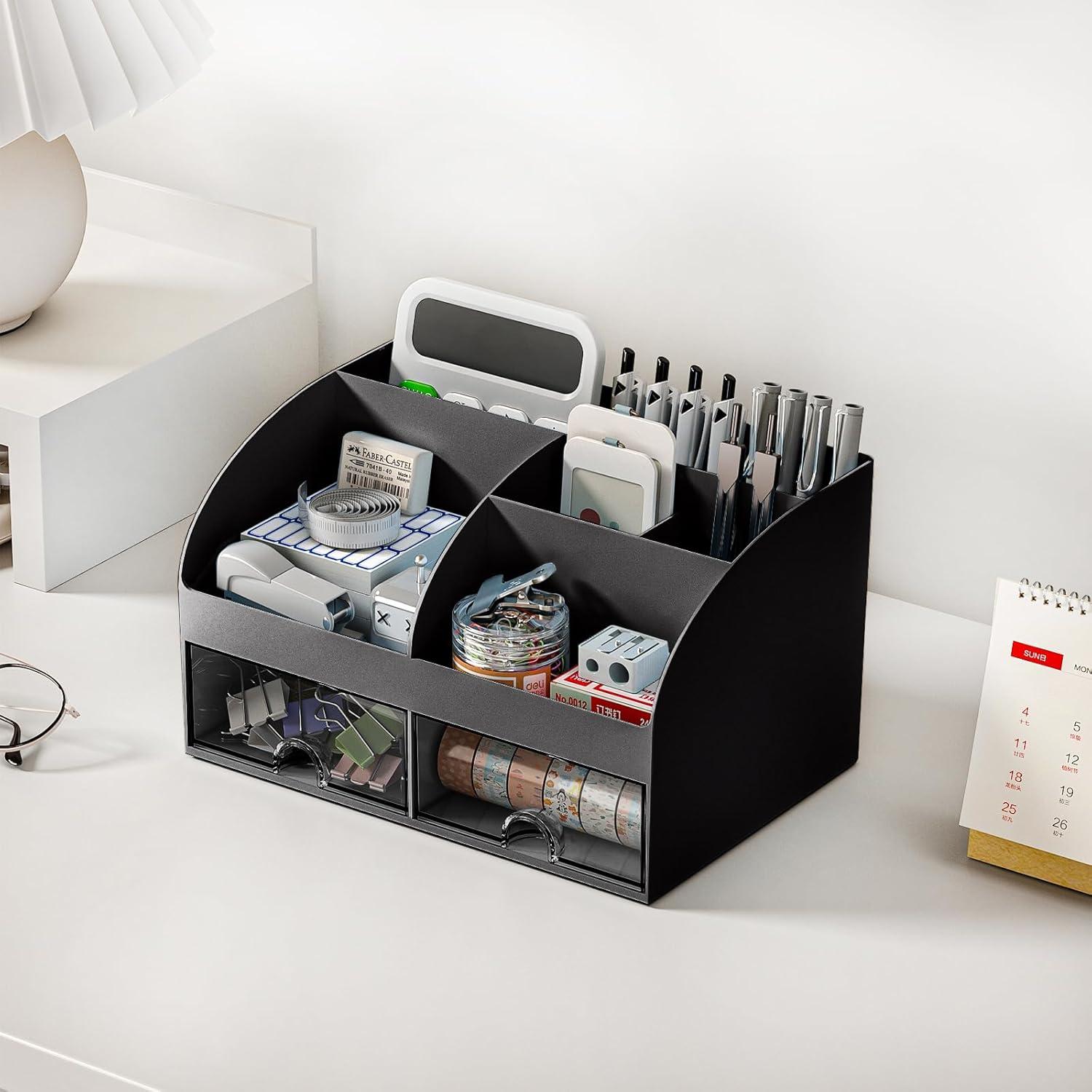 Organizador de Escritorio COMFYROOM Negro con 6 Compartimentos