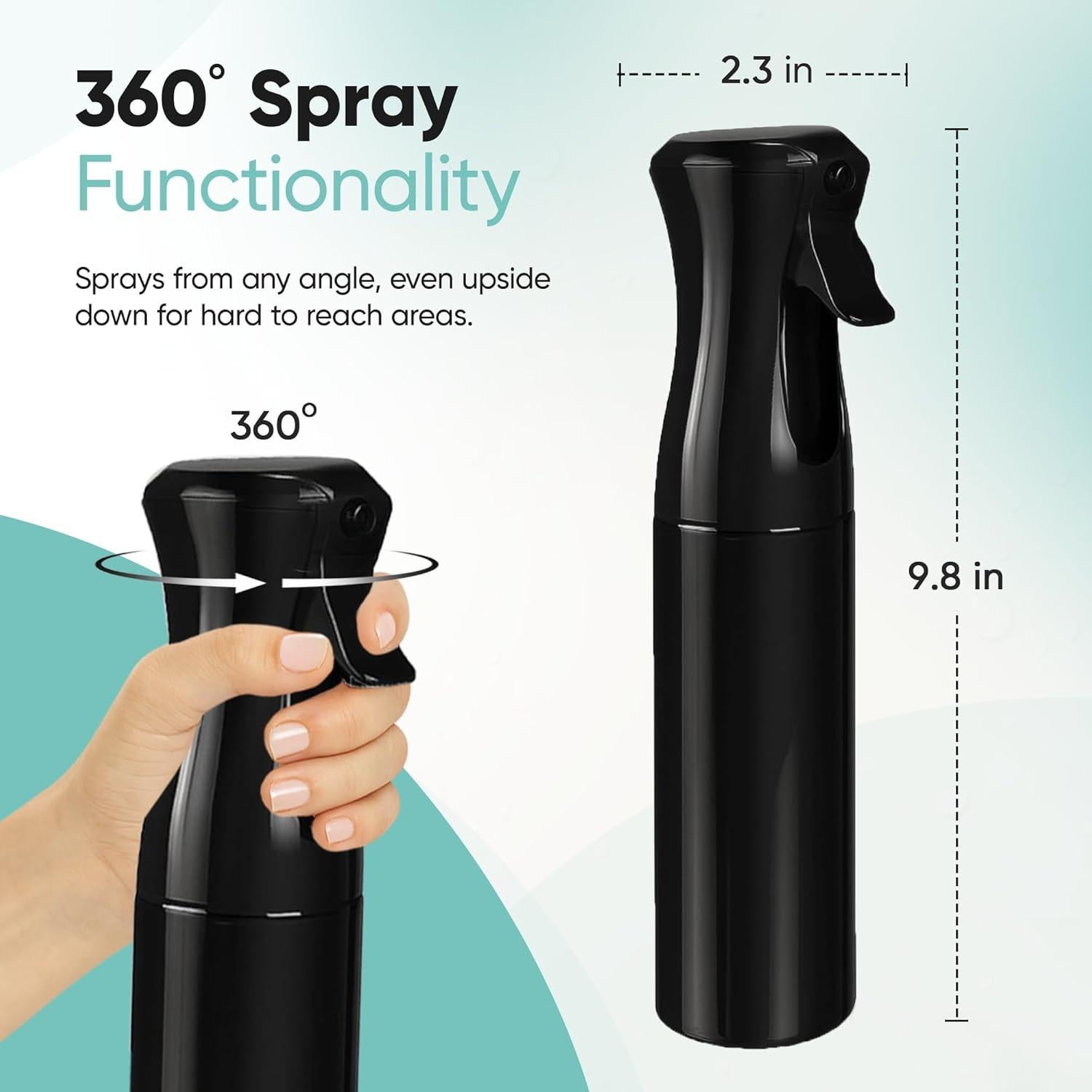 Botella de Spray Neblina Continua Aquableu 295ml Negra