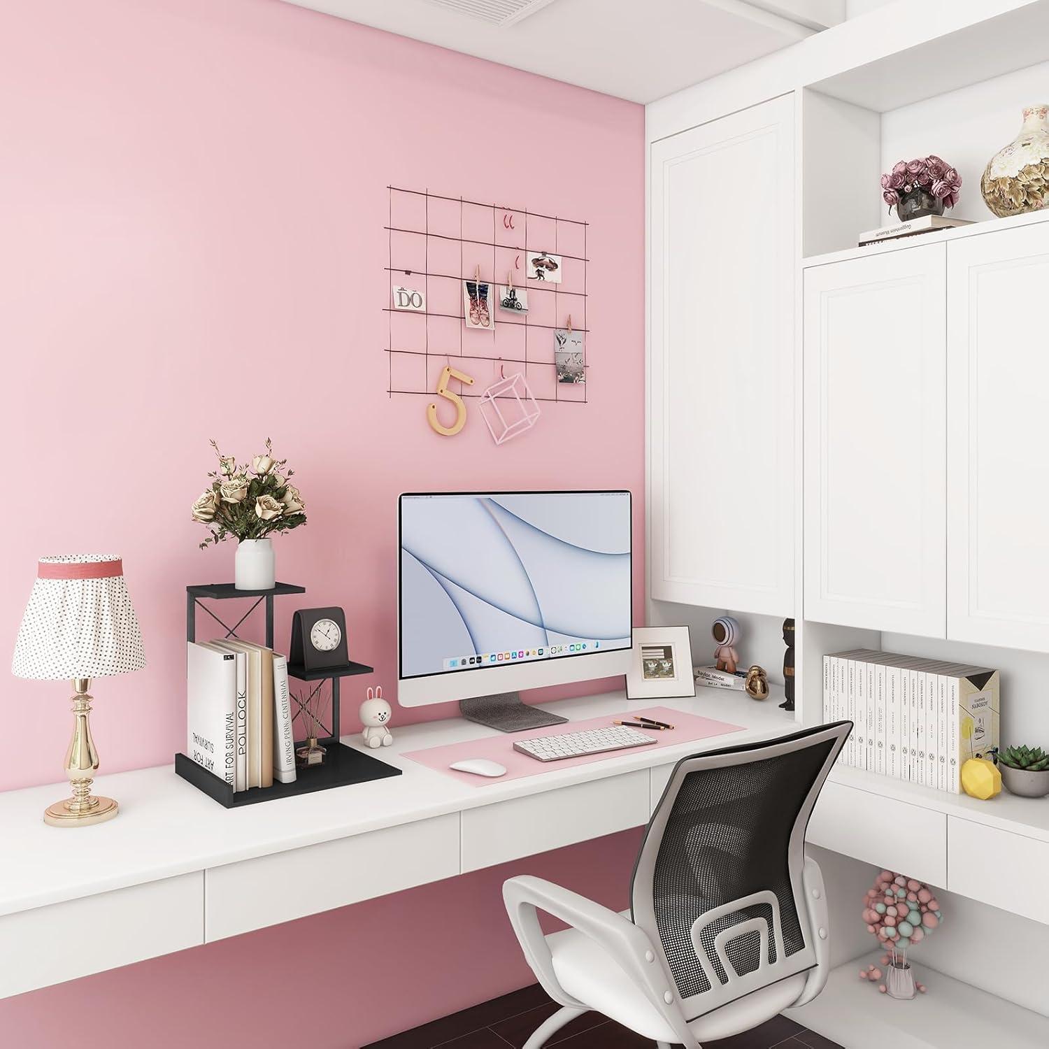 Estante de Escritorio ELITEROO Negro 3 Niveles Madera y Metal