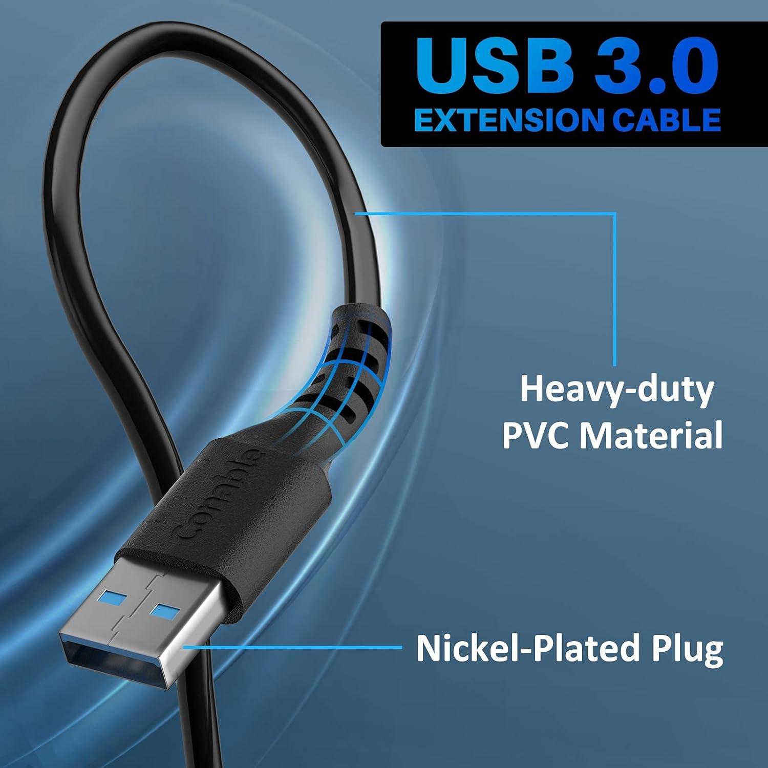 Paquete de 3 Cables de Extensión USB 3.0 Conable 60 cm