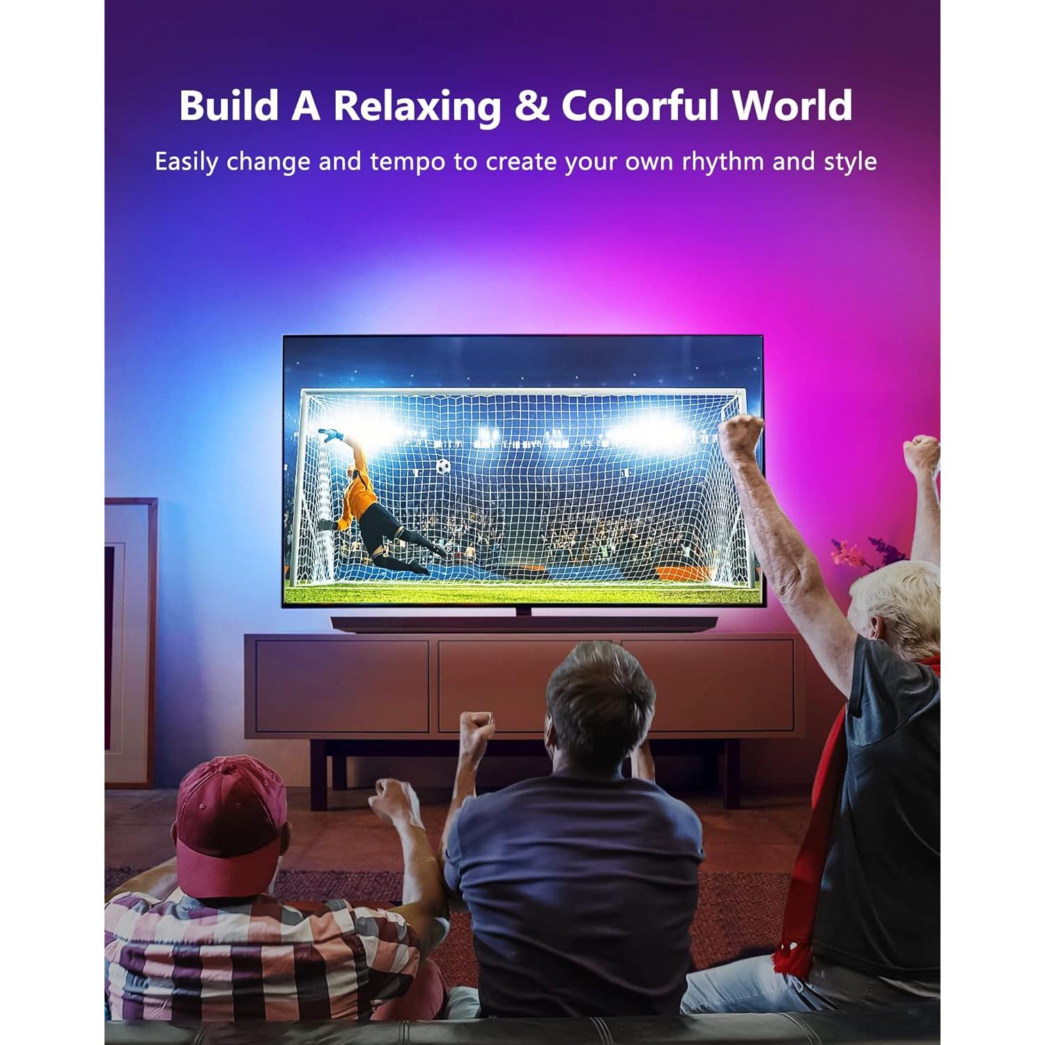 Kit de Tiras de Luz LED RGB HitLights 1.5M 3 Pcs con Control Remoto